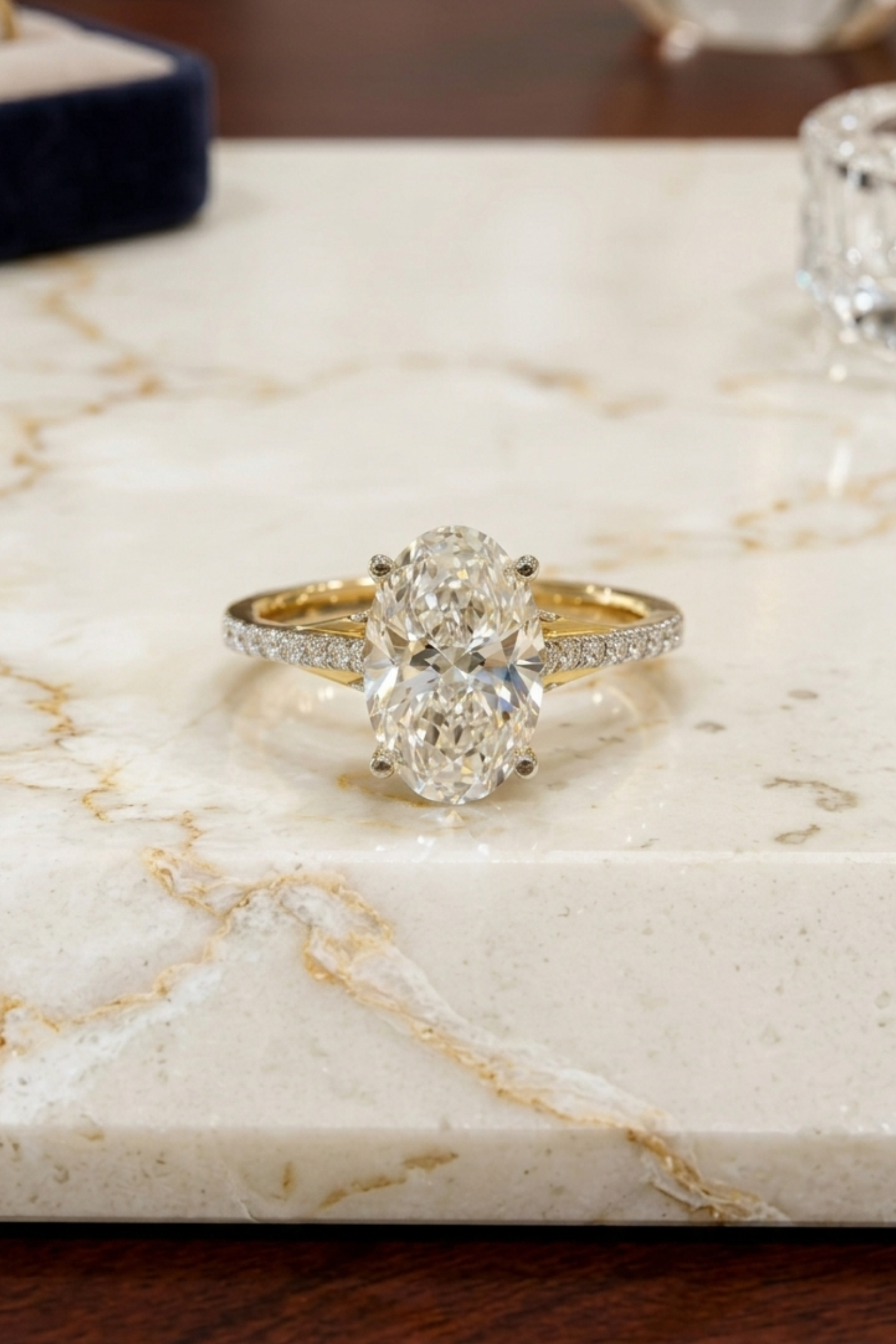 2.01 Ct Valentina's Radiance Studded Basket Pave Ring in Ring Size 14