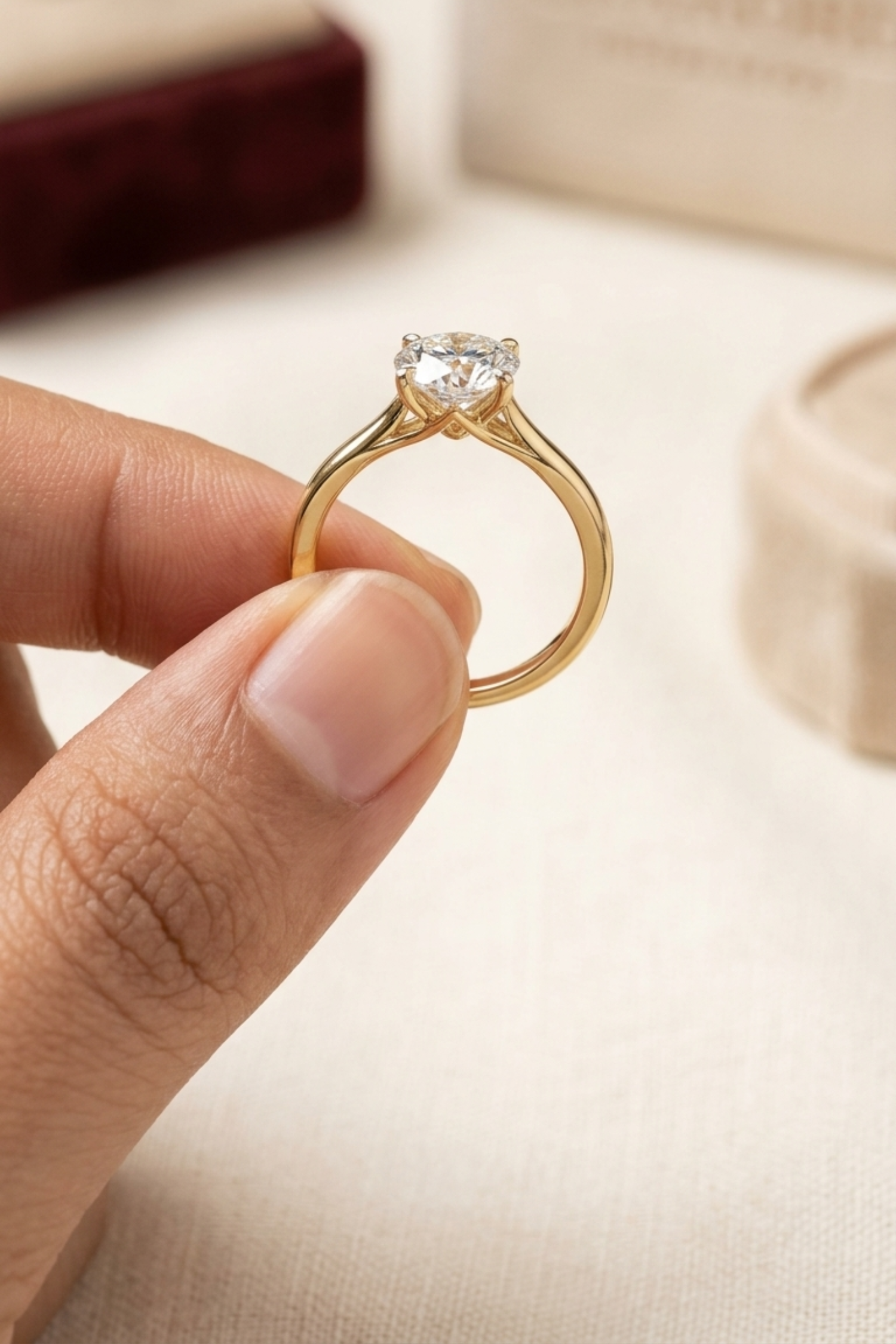 1.06 Ct Valentina Ring with an Oval Solitaire in Ring Size 8