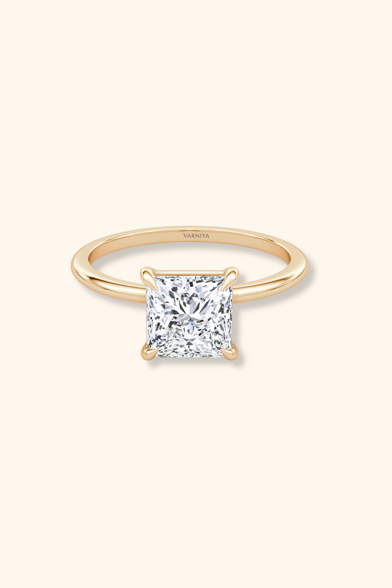 4 Prong Timeless Grace Ring with Princess Solitaire