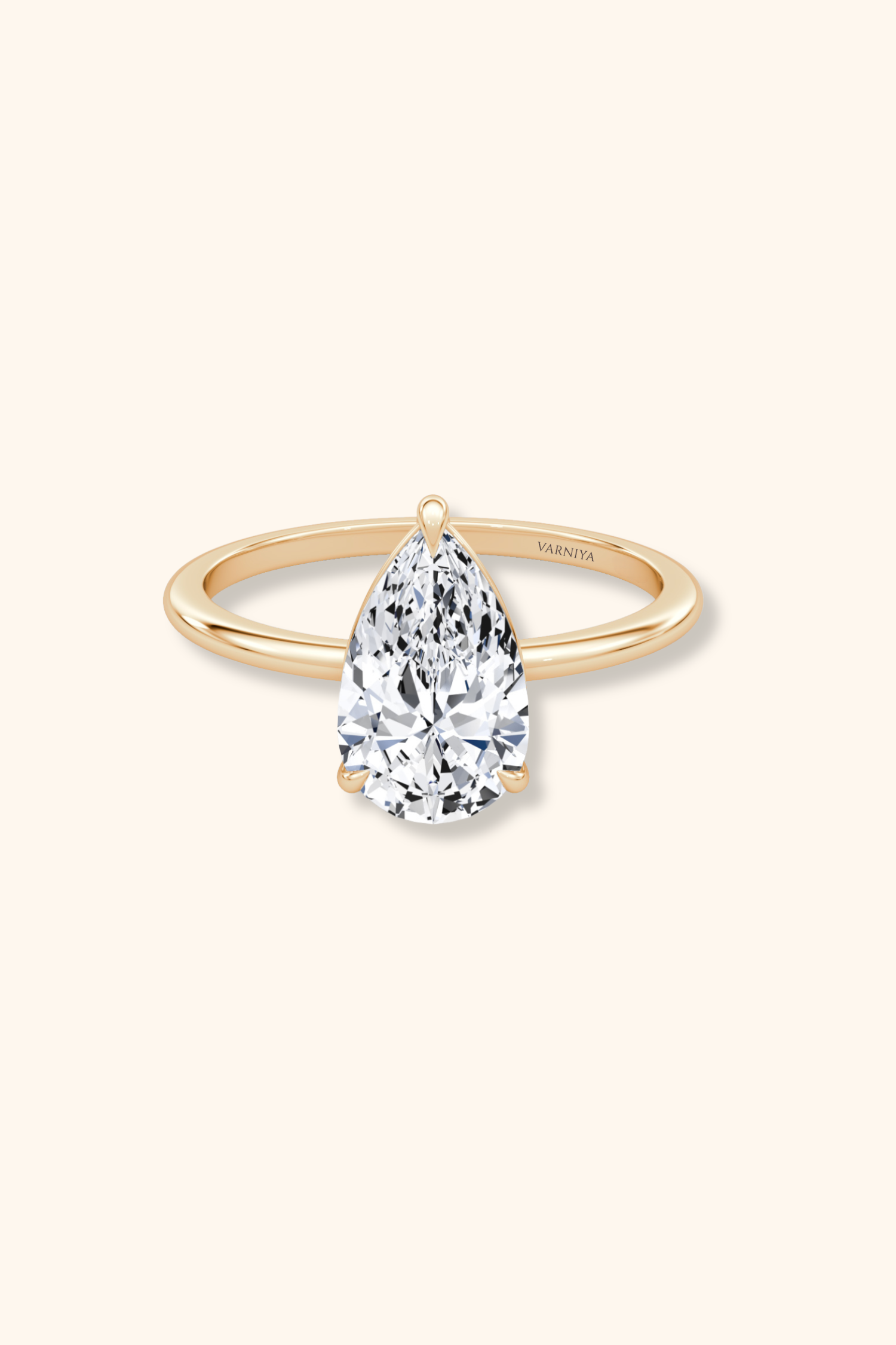 4 Prong Timeless Grace Ring with Pear Solitaire