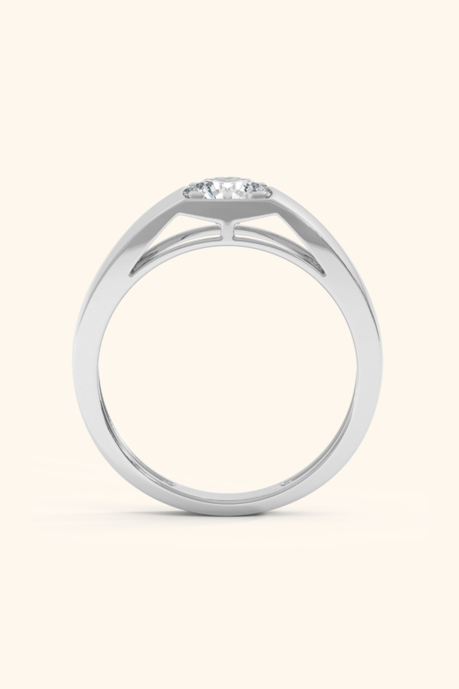 Noble Ring with a Round Solitaire