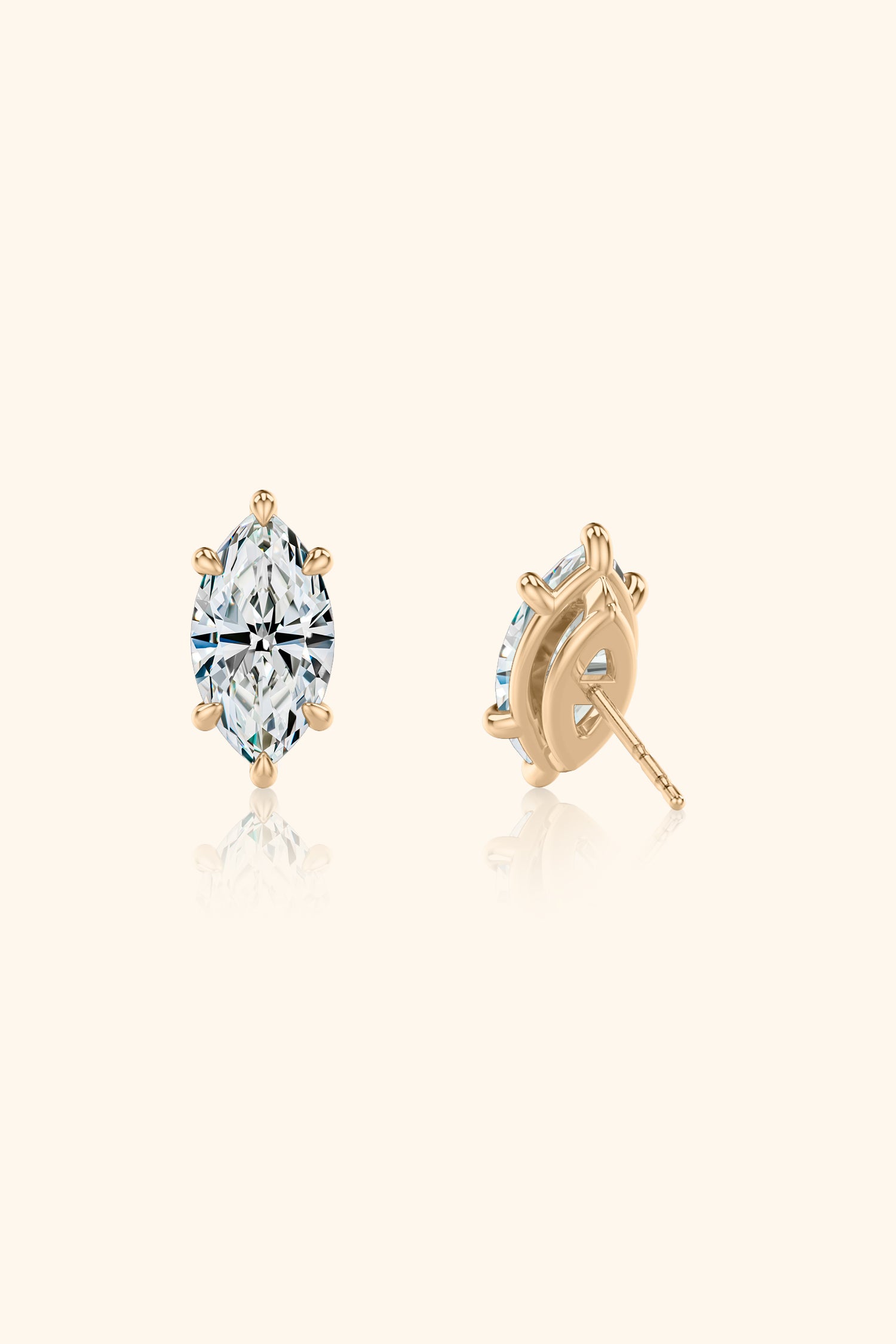 Classic Diamond Studs set with a Marquise Solitaire