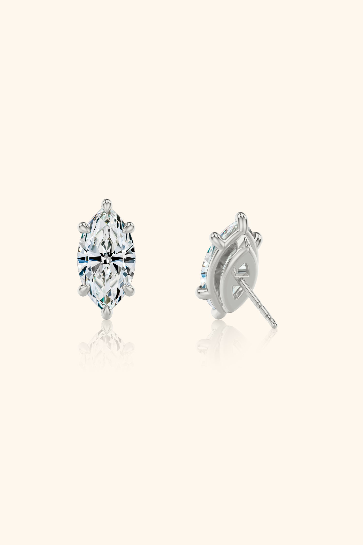 Classic Diamond Studs set with a Marquise Solitaire
