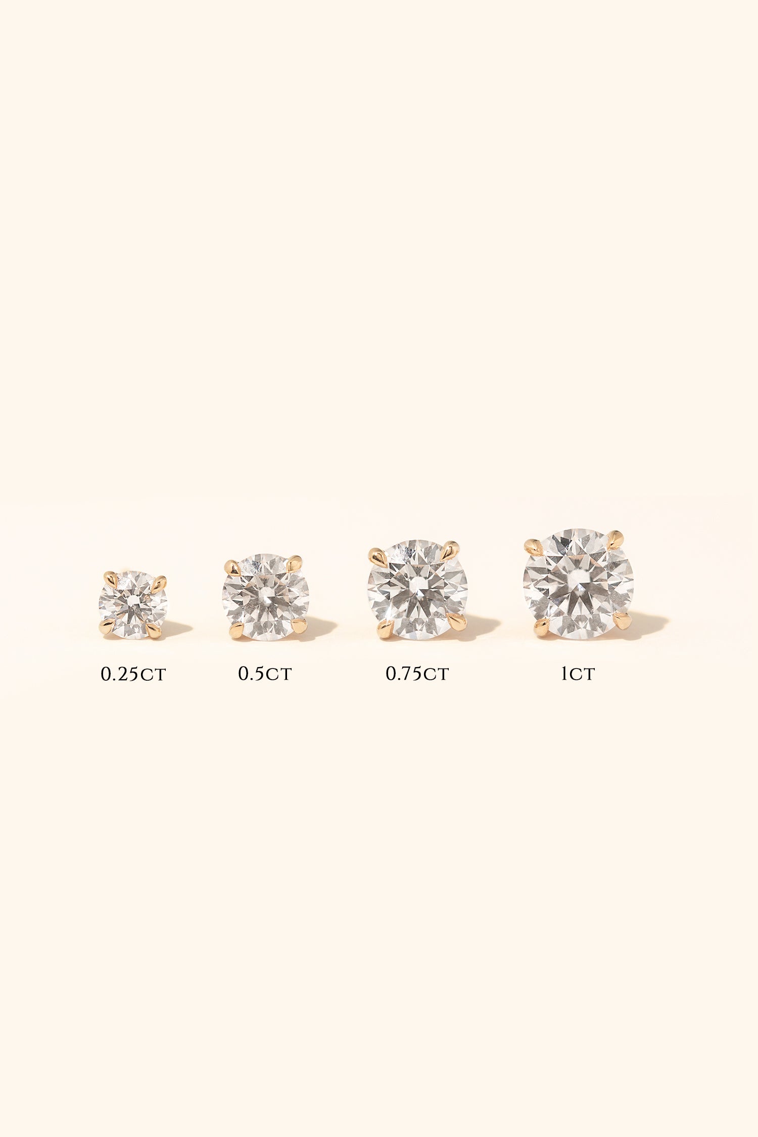 Classic Diamond Studs set with Round Solitaire