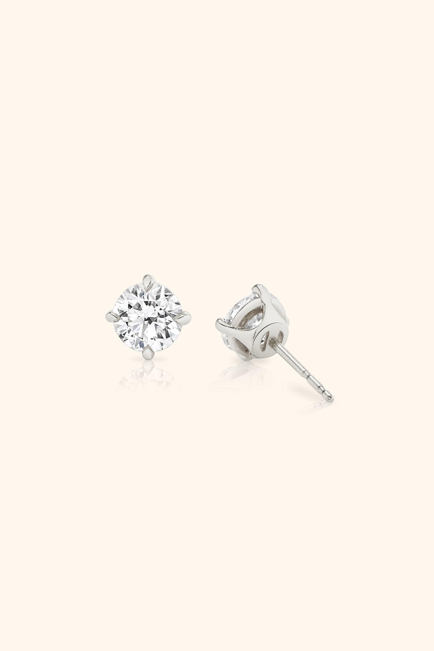 Classic Diamond Studds set with Round Solitaire