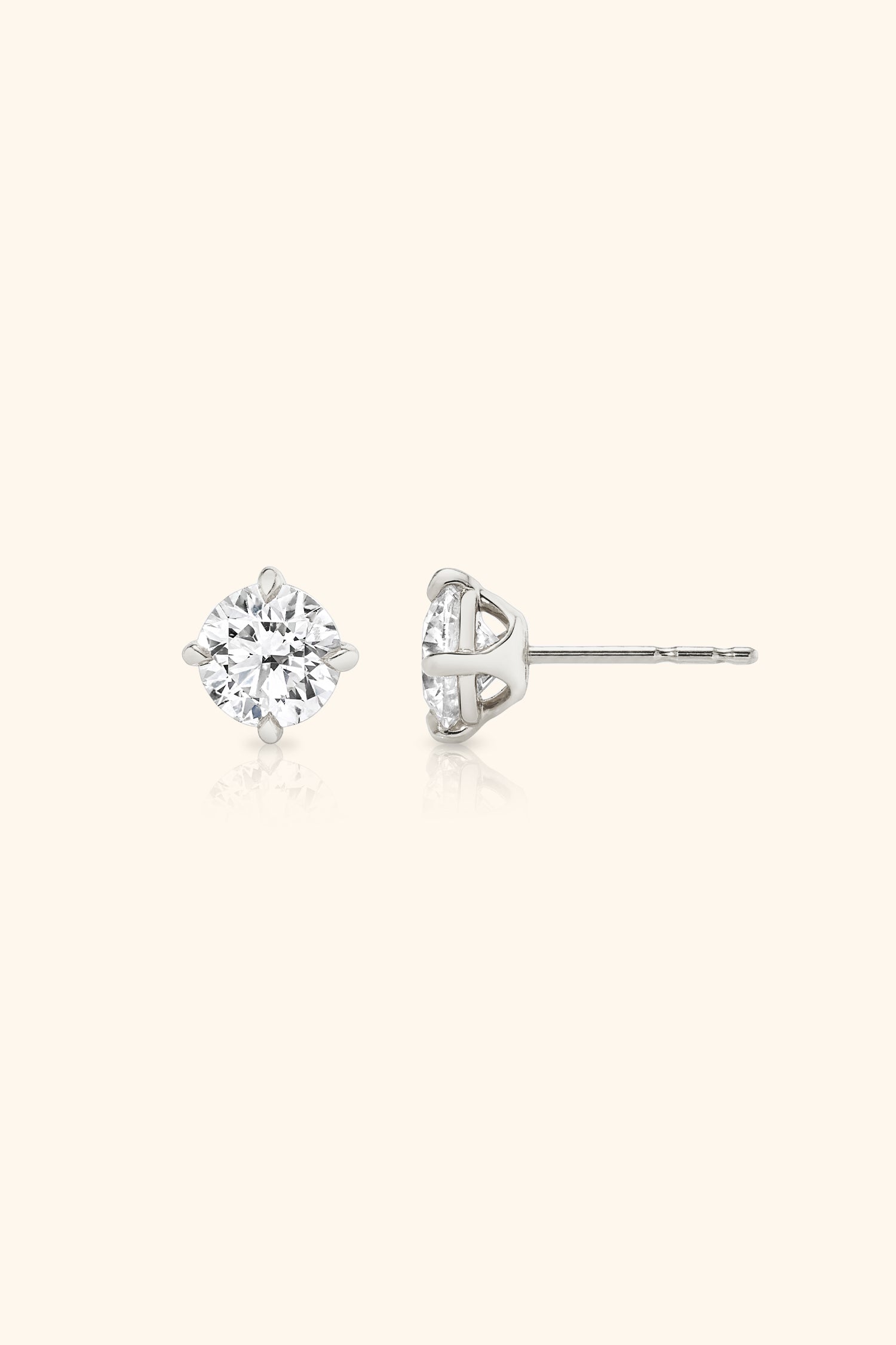 Classic Diamond Studds set with Round Solitaire