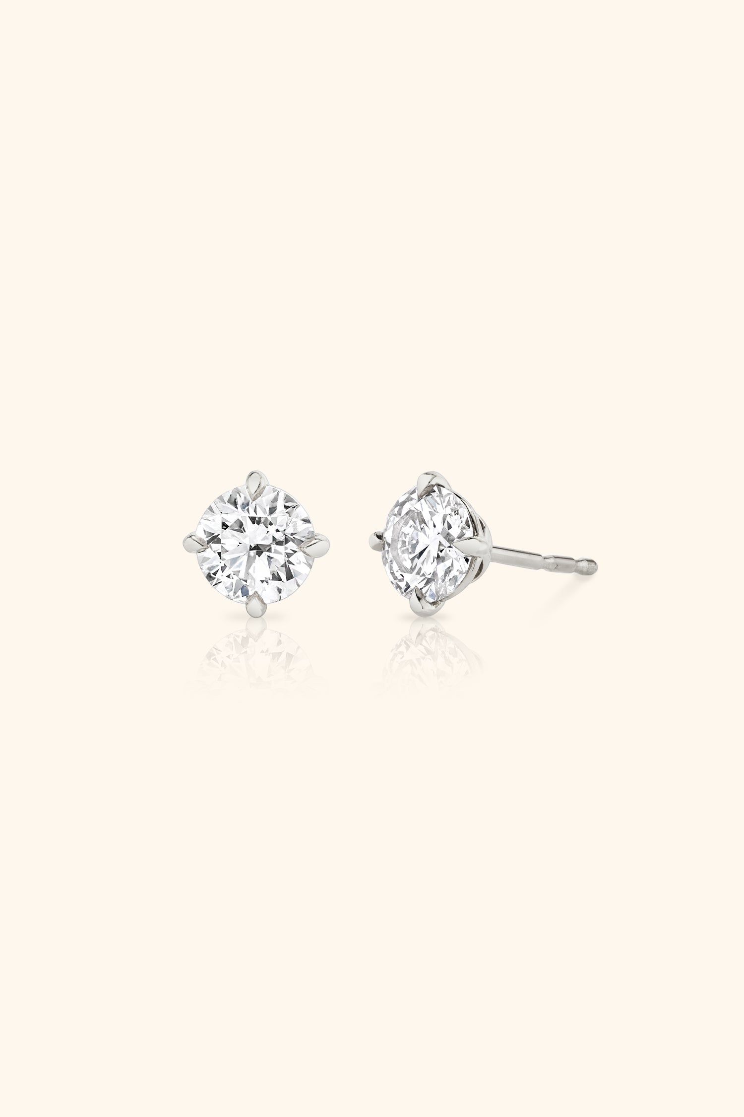 Classic Diamond Studs set with Round Solitaire