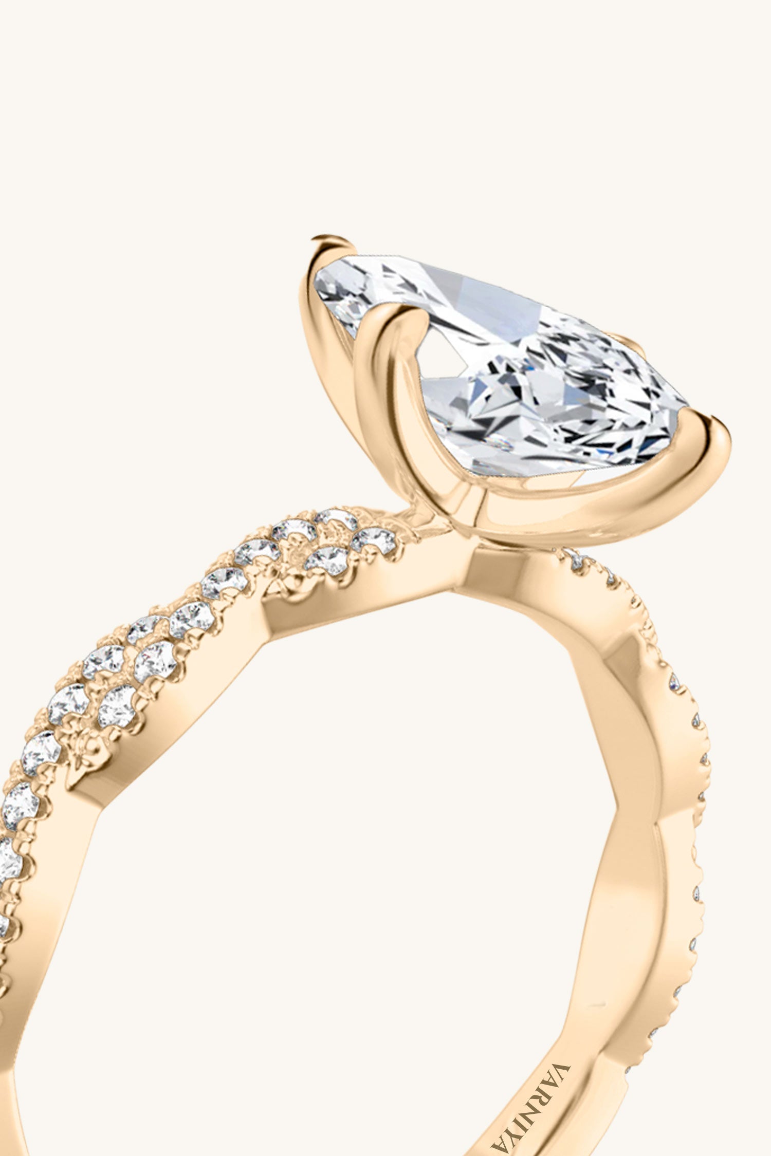 Helena Marquise Solitaire Double Pavé Ring