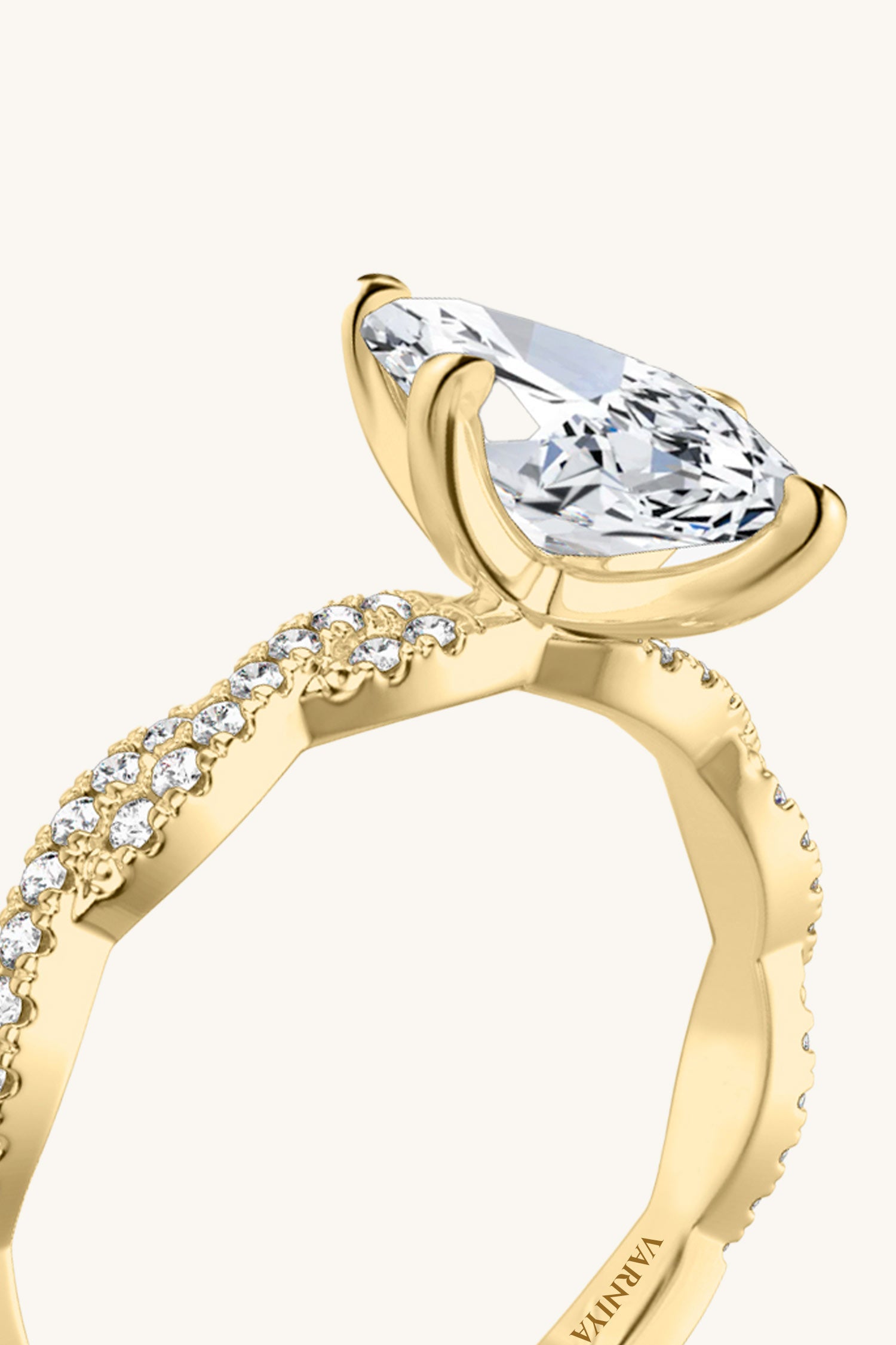 Helena Marquise Solitaire Double Pavé Ring