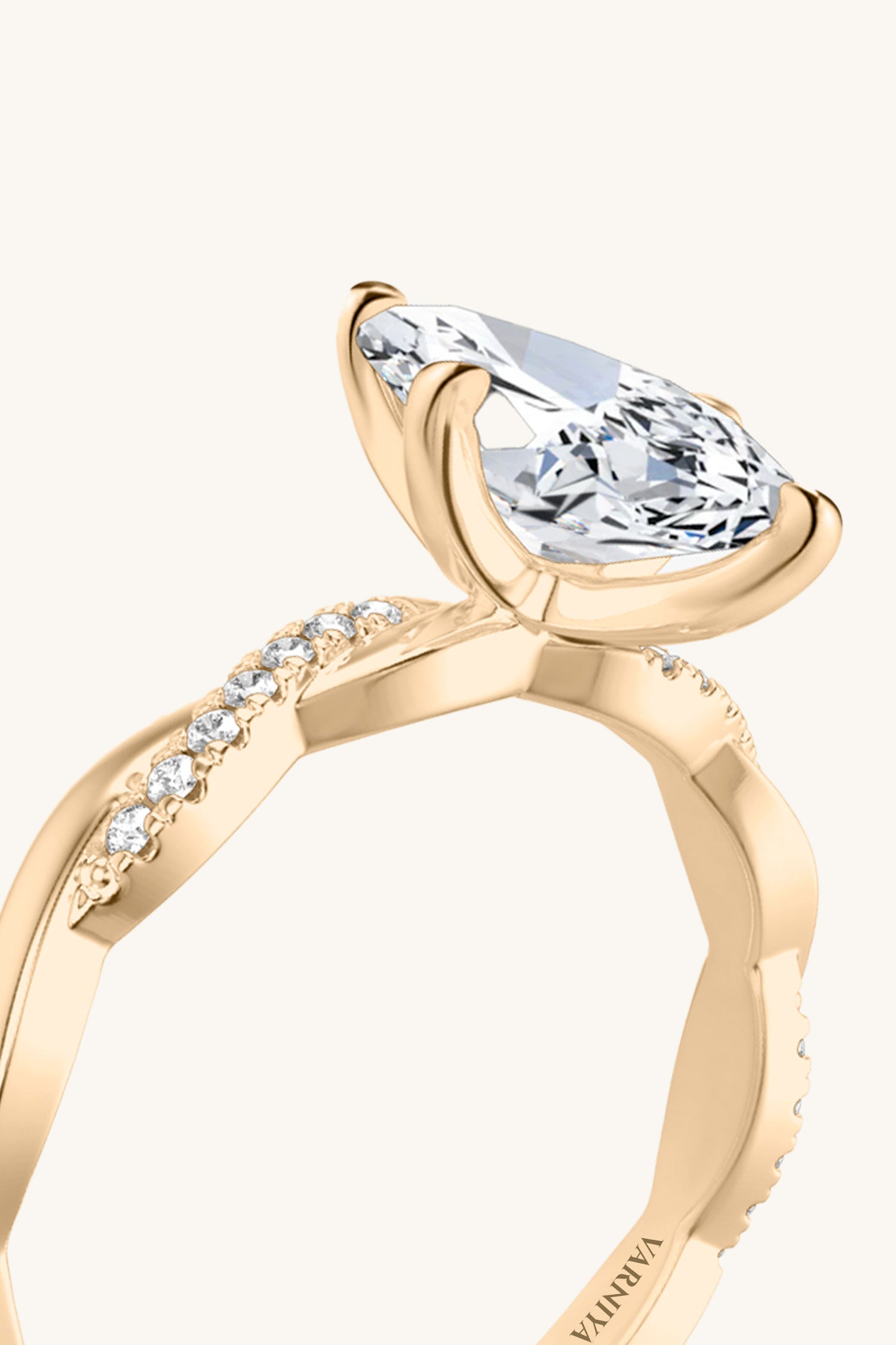 Helena Marquise Solitaire Pavé Ring