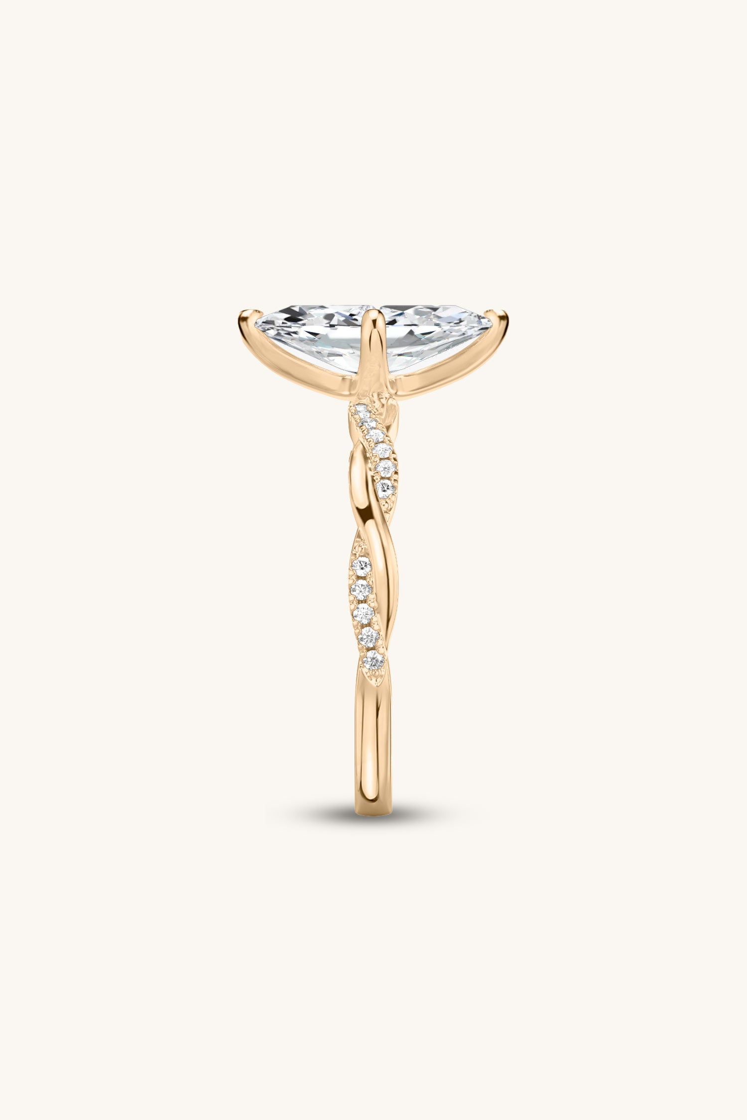 Helena Marquise Solitaire Pavé Ring