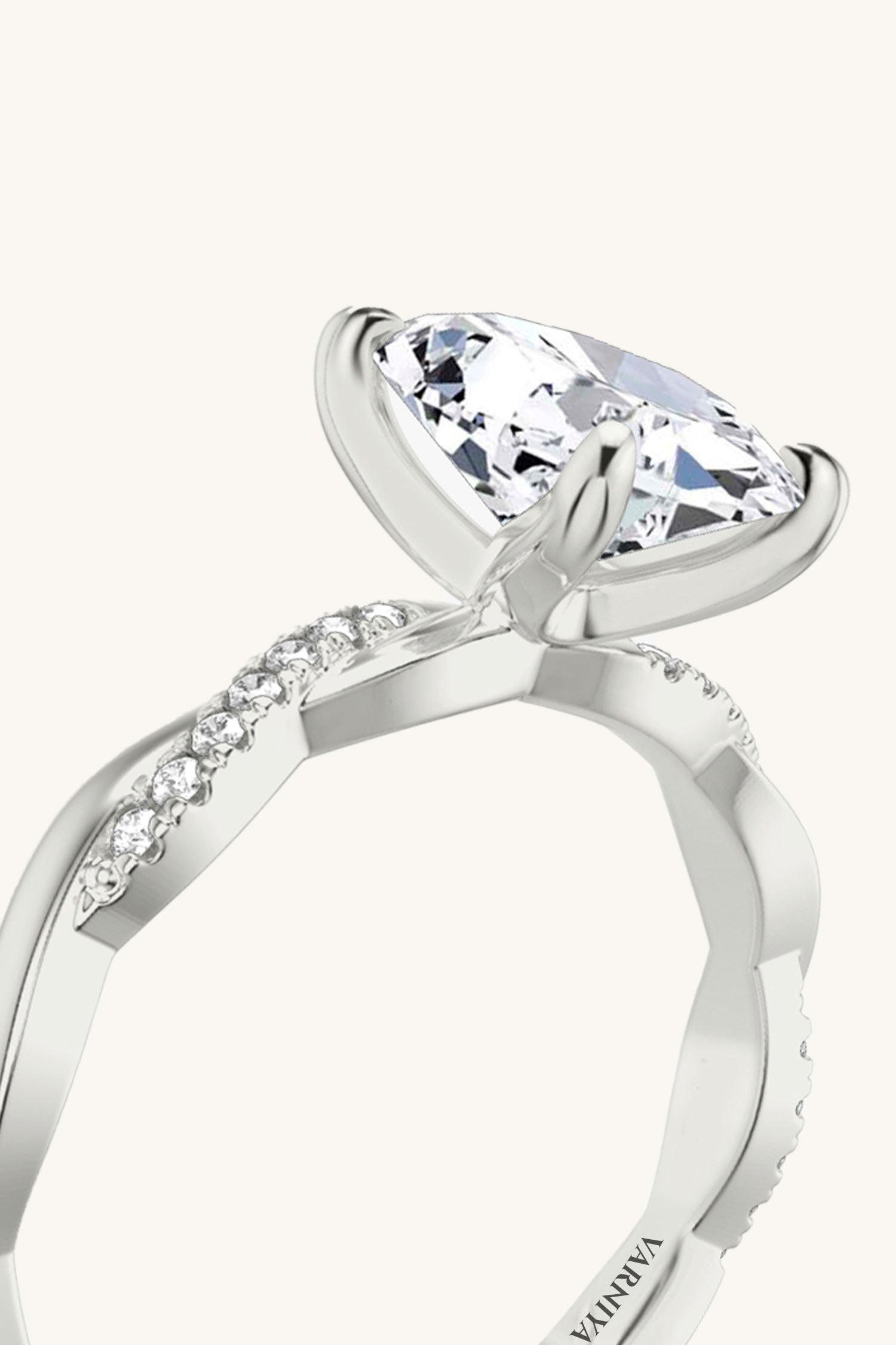 Helena Marquise Solitaire Pavé Ring