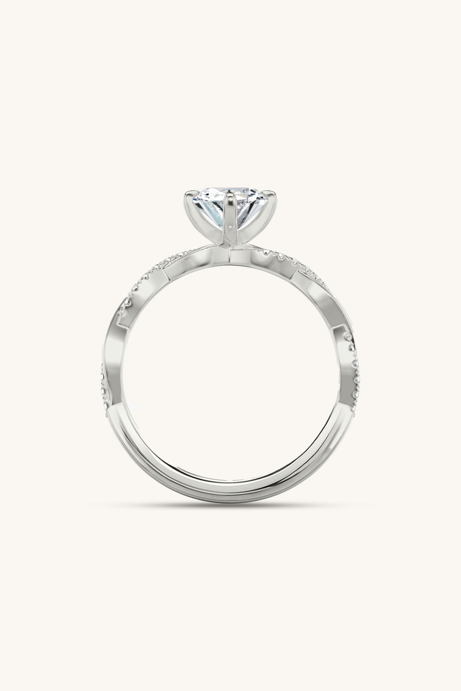 Helena Marquise Solitaire Pavé Ring