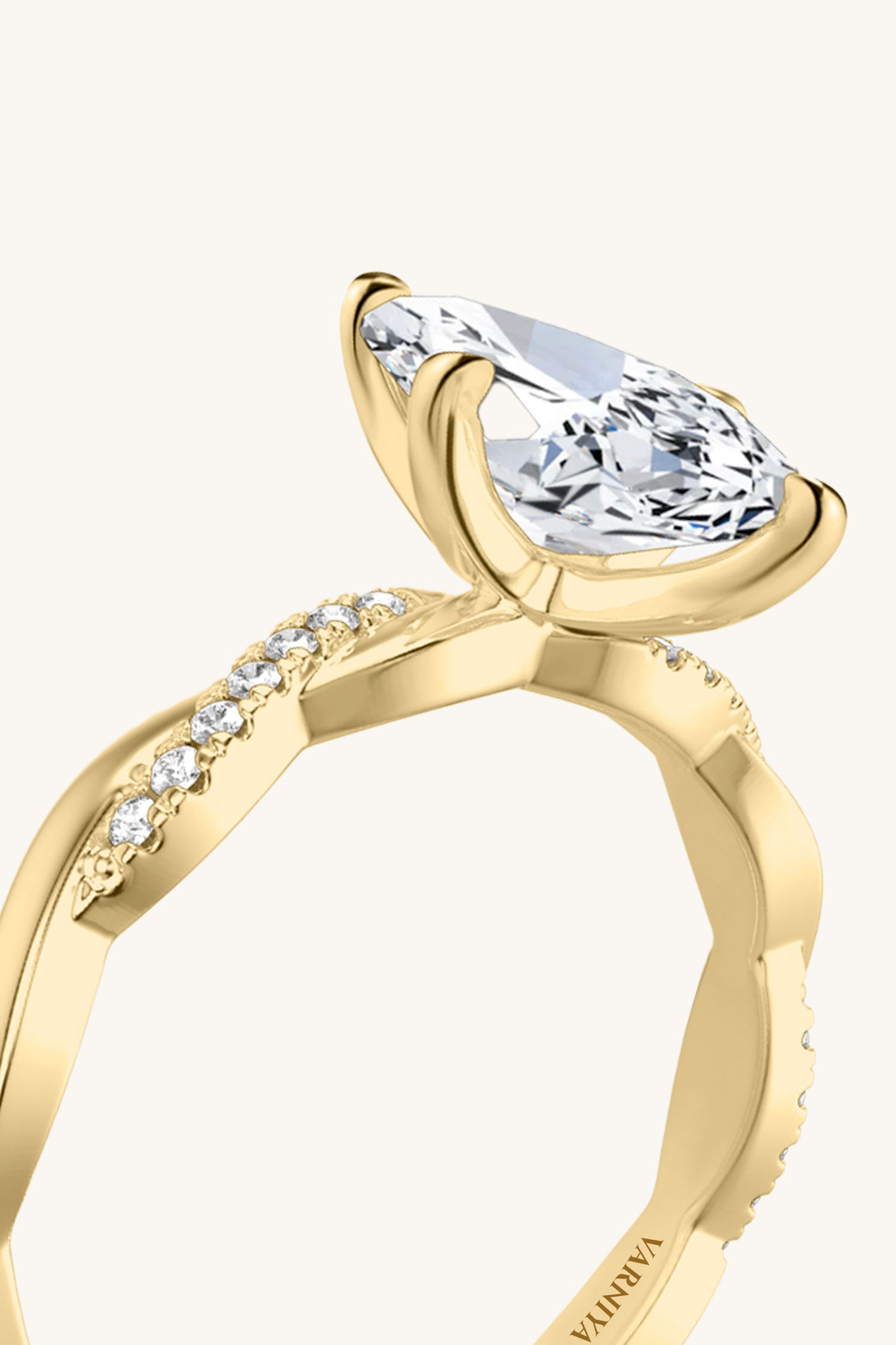 Helena Marquise Solitaire Pavé Ring