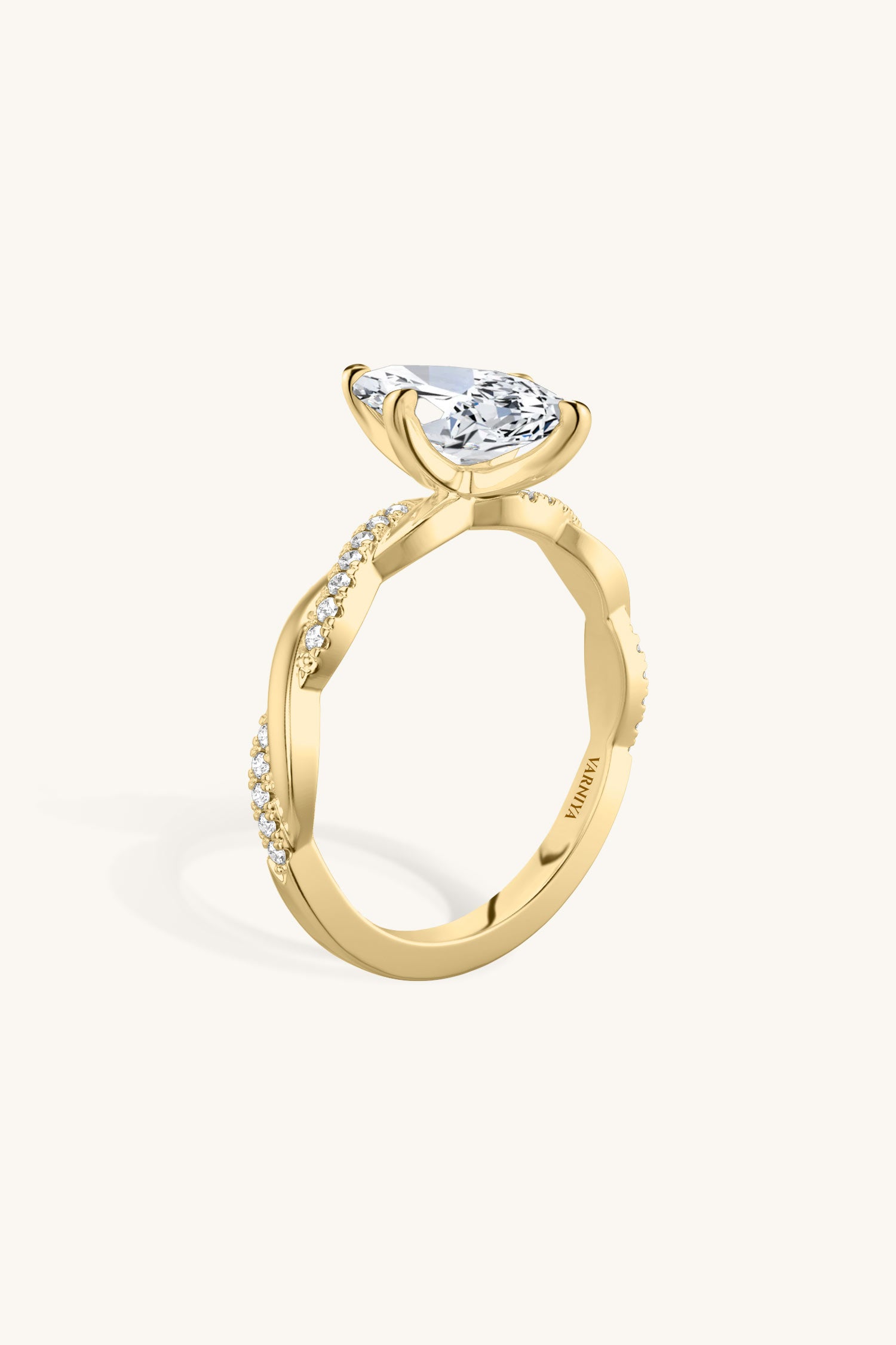 Helena Marquise Solitaire Pavé Ring
