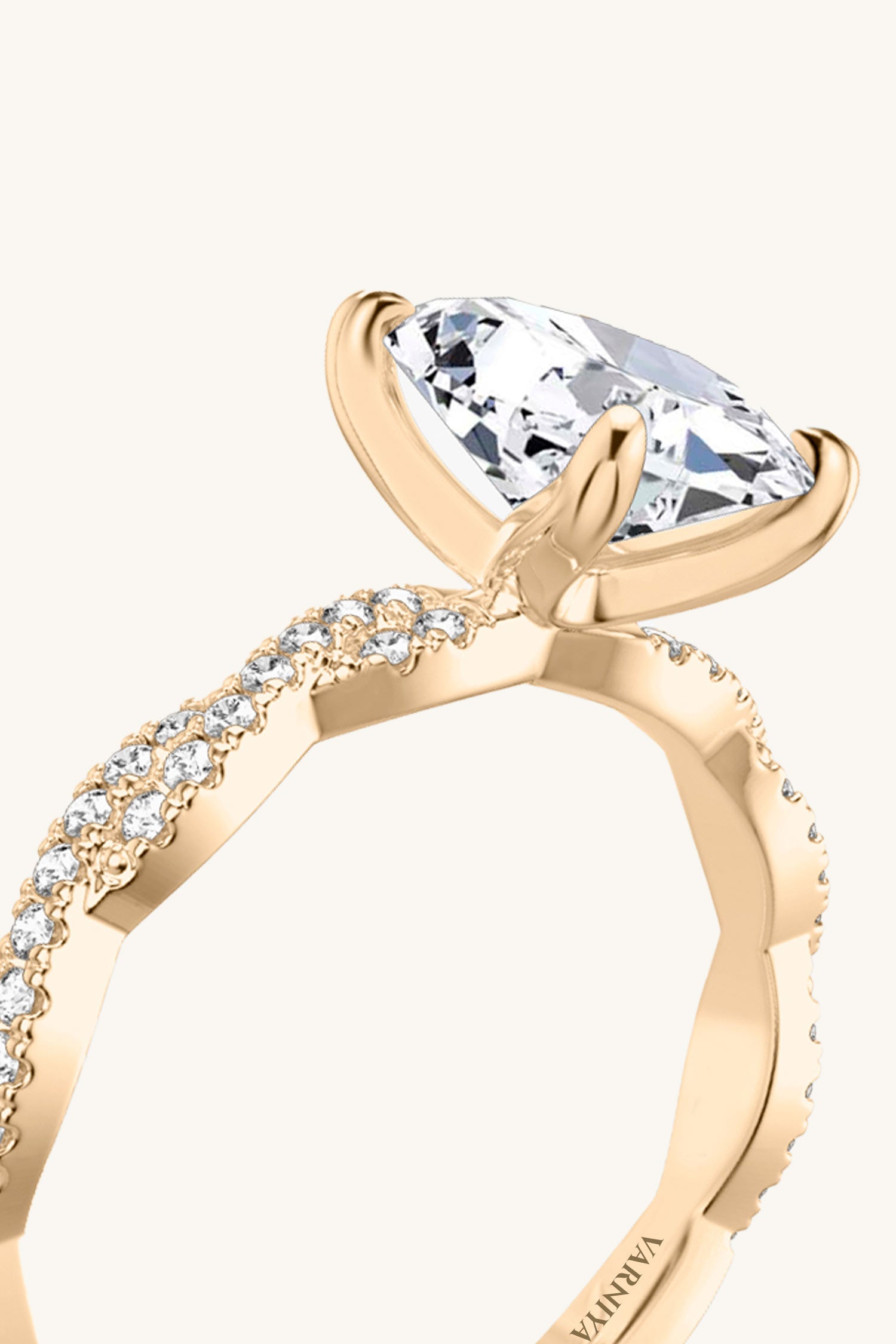 Helena Oval Solitaire Double Pavé Ring