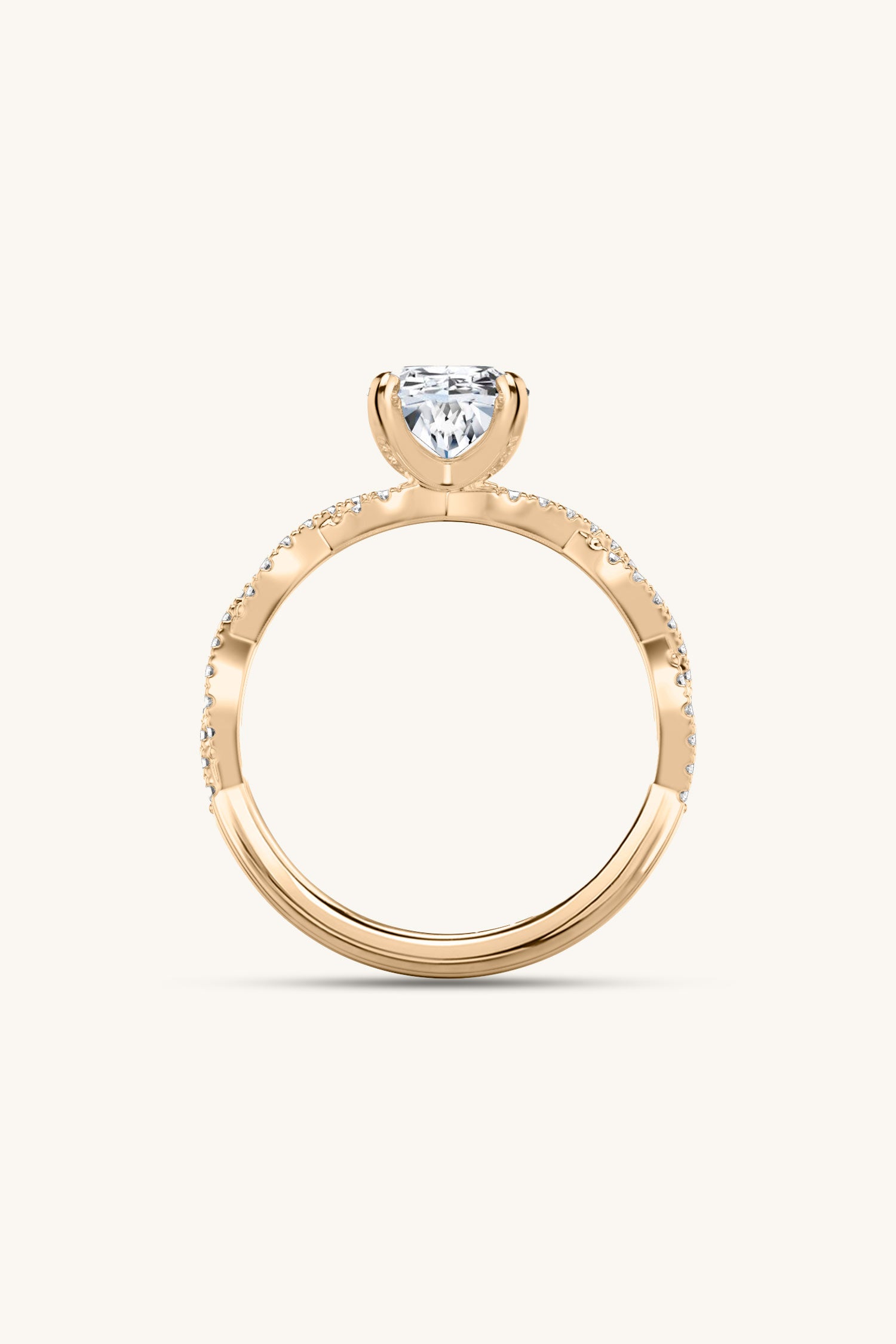 Helena Oval Solitaire Double Pavé Ring