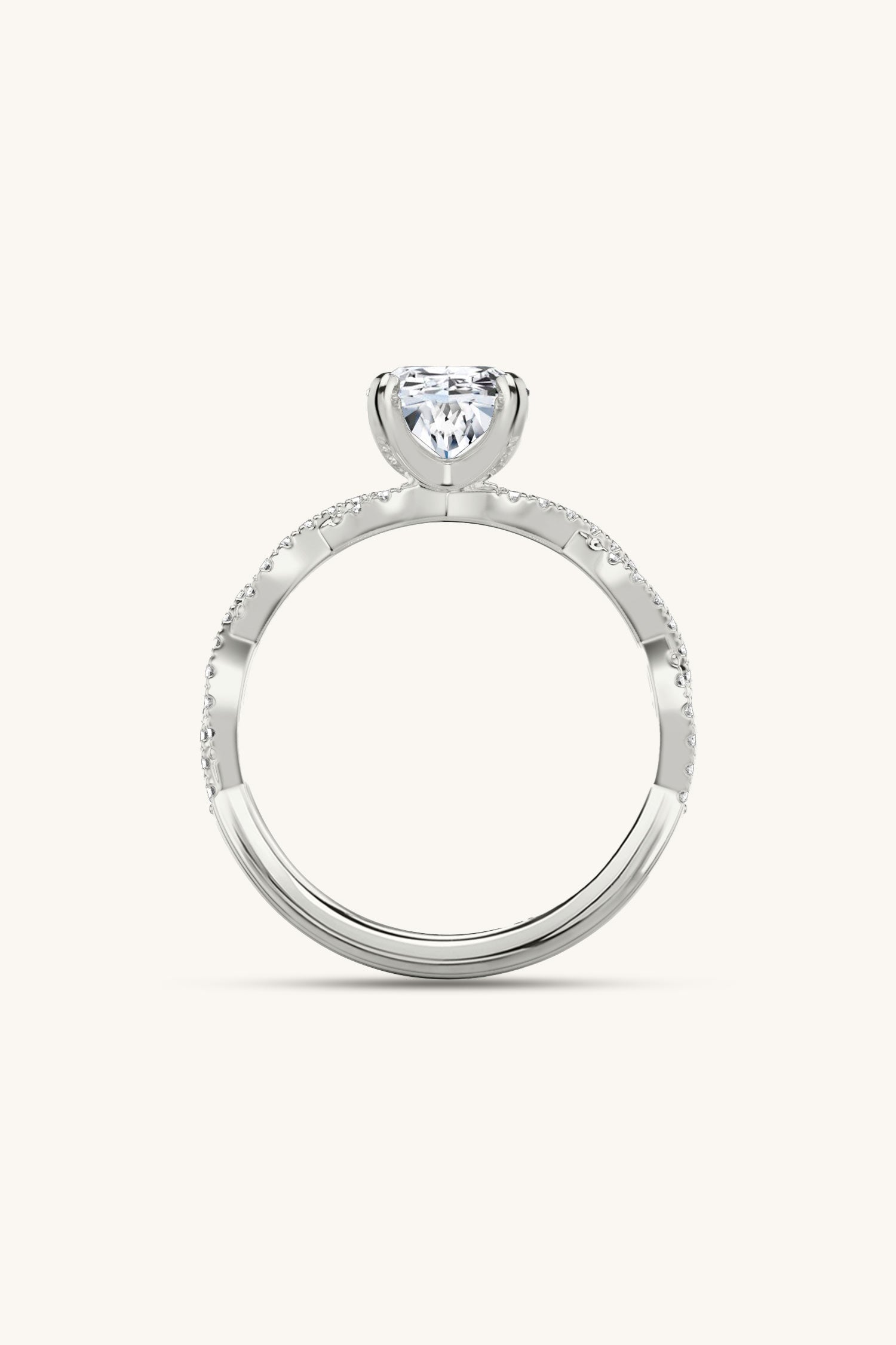 Helena Oval Solitaire Double Pavé Ring