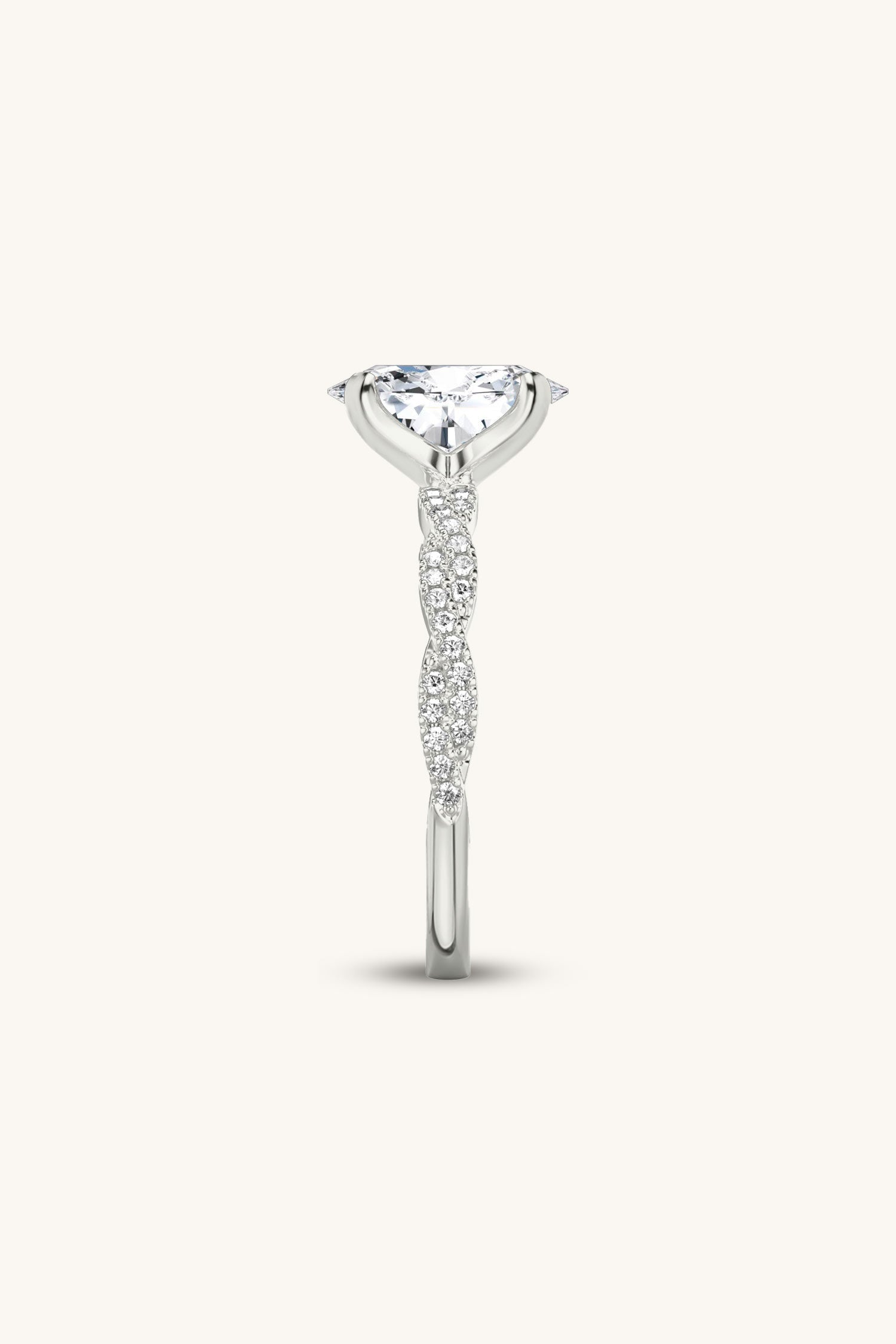 Helena Oval Solitaire Double Pavé Ring