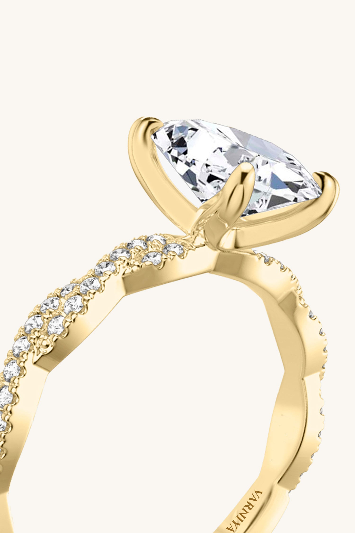 Helena Oval Solitaire Double Pavé Ring