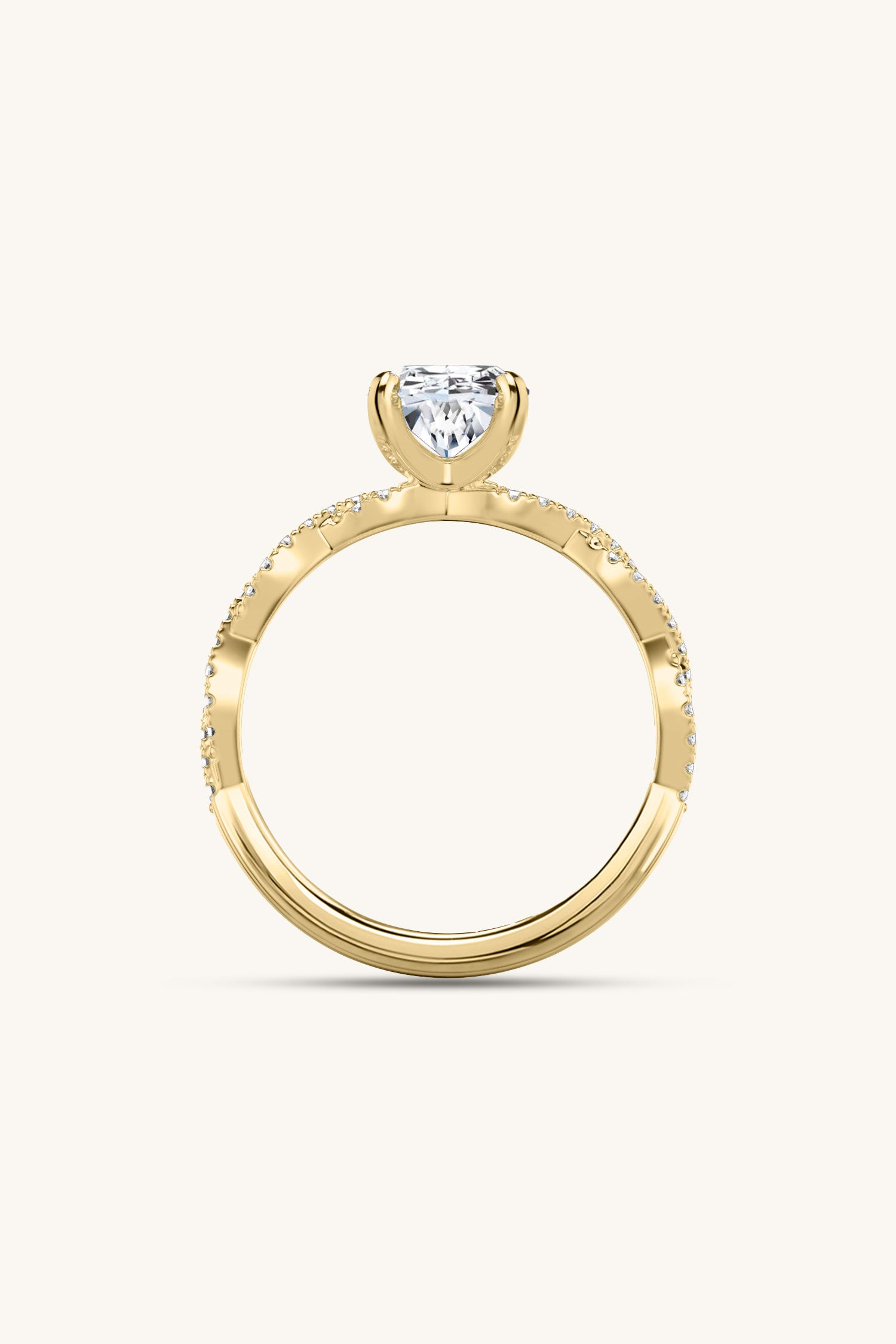 Helena Oval Solitaire Double Pavé Ring