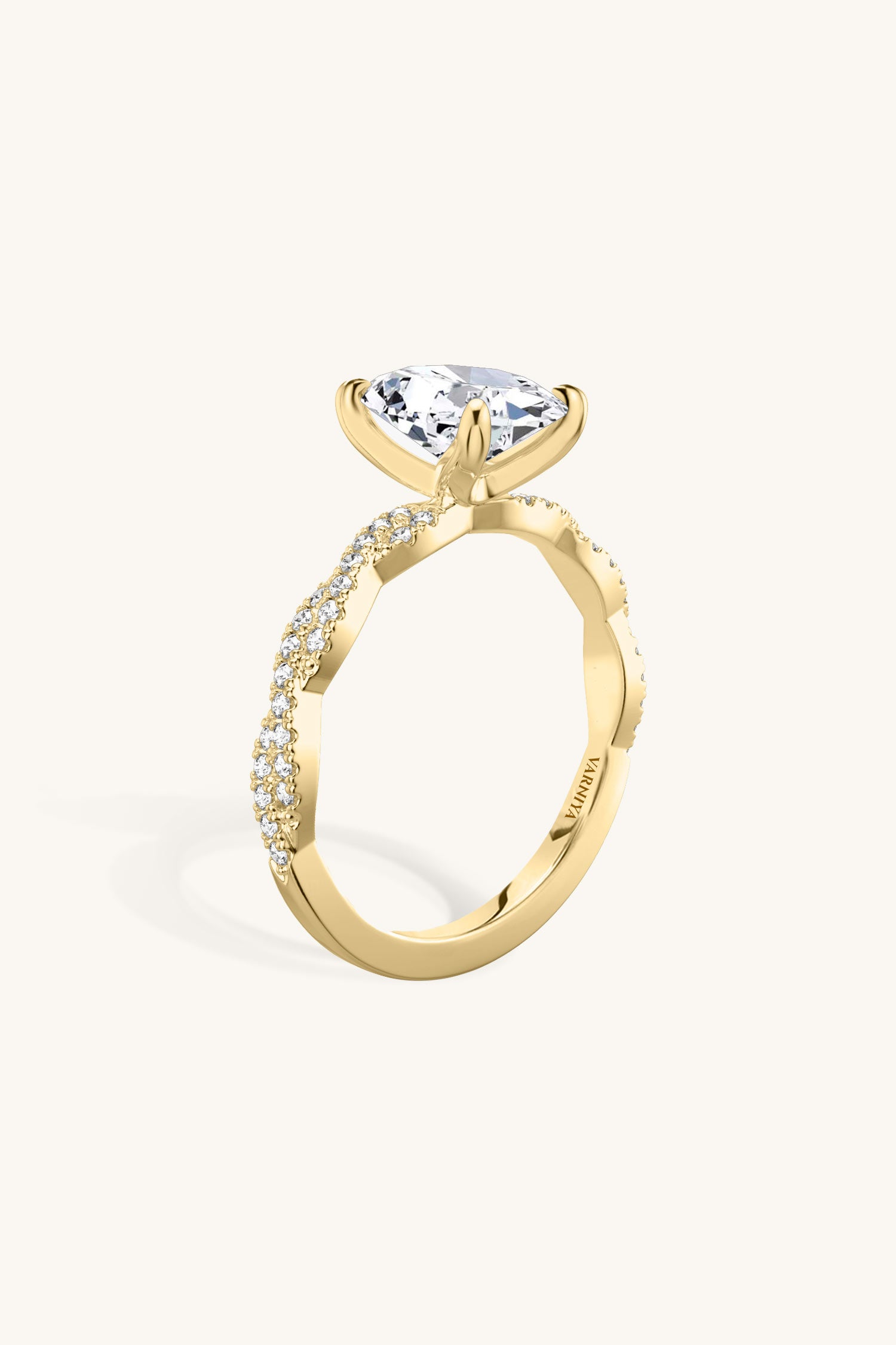 Helena Oval Solitaire Double Pavé Ring