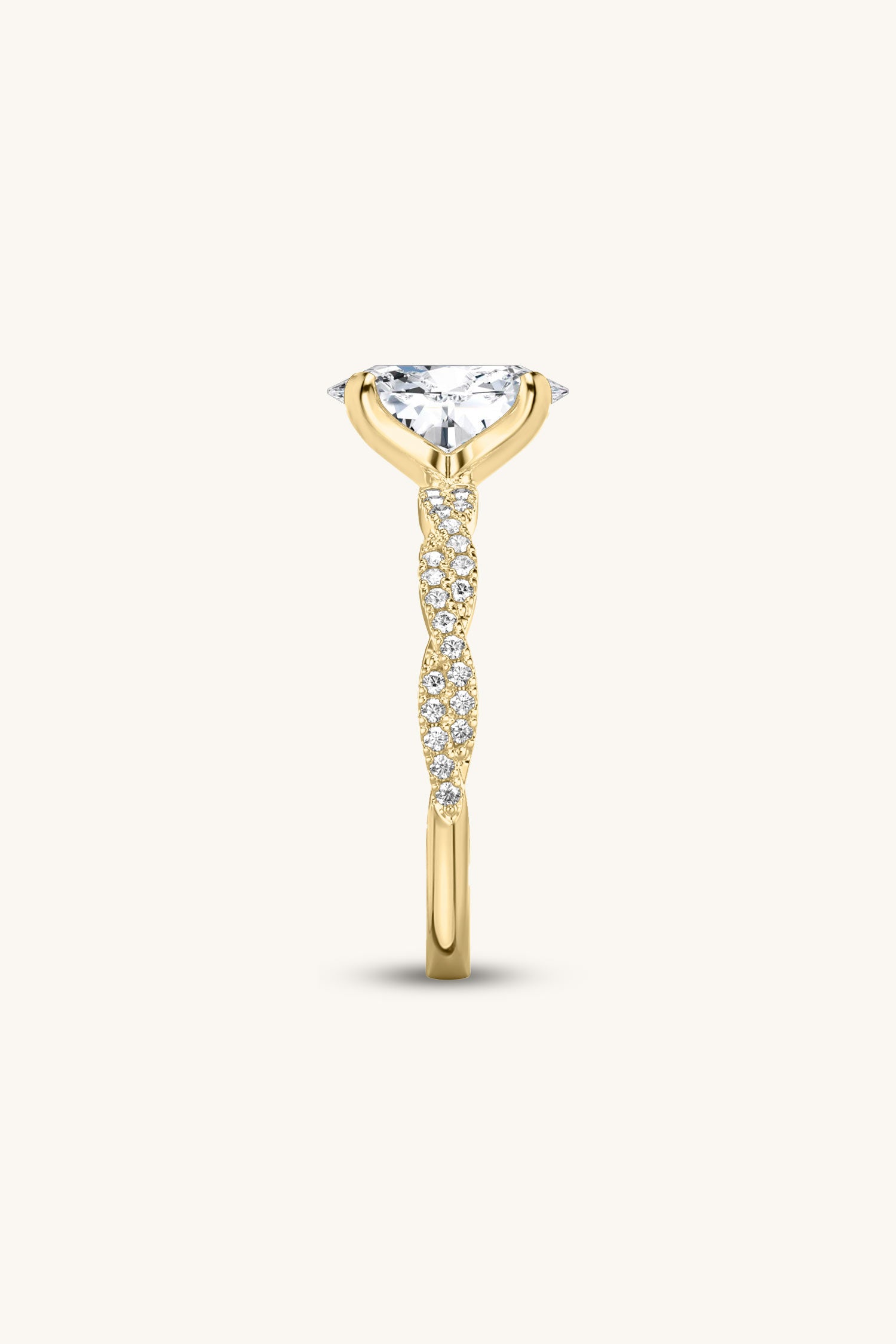 Helena Oval Solitaire Double Pavé Ring