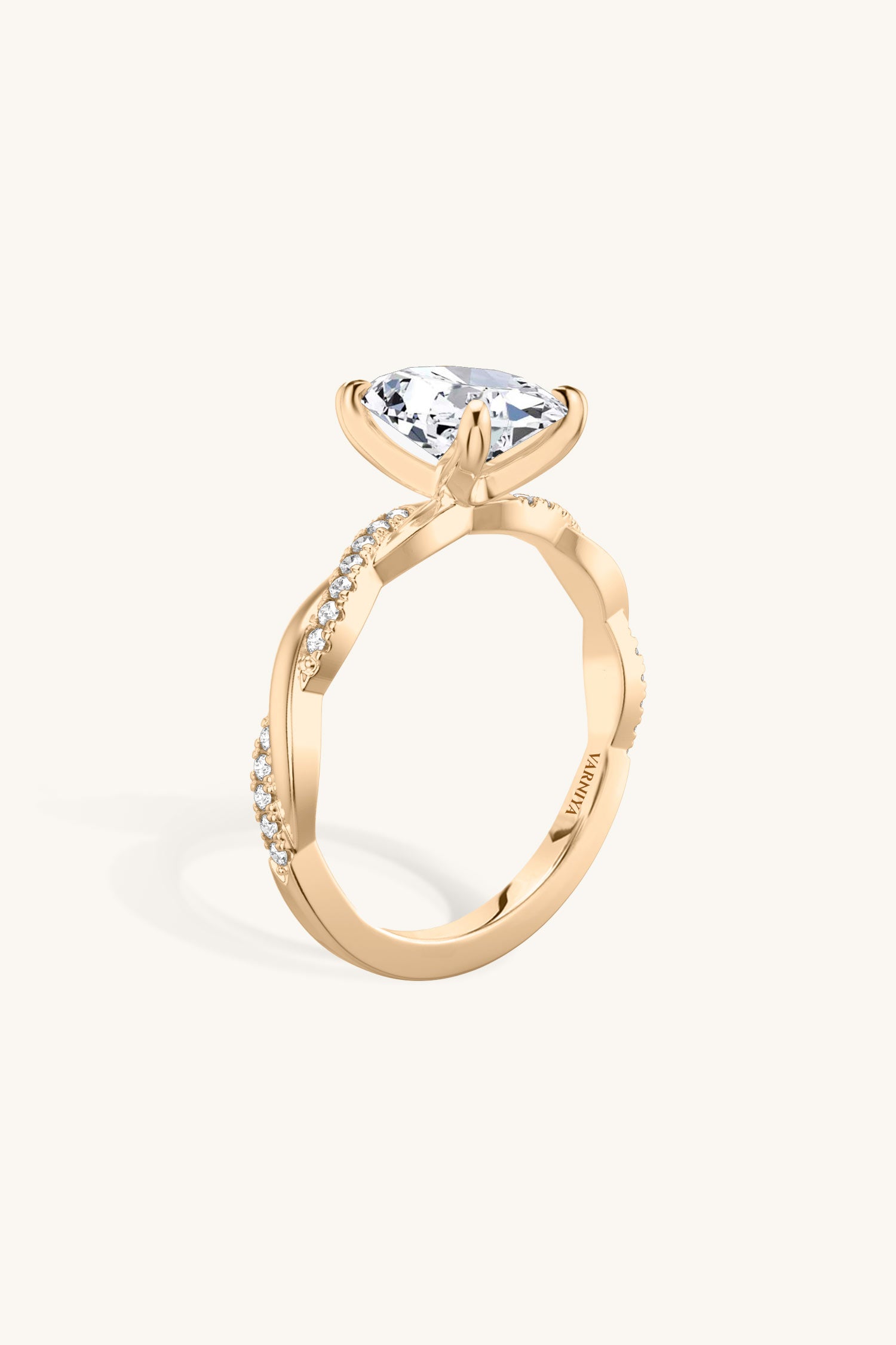 Helena Oval Solitaire Pavé Ring