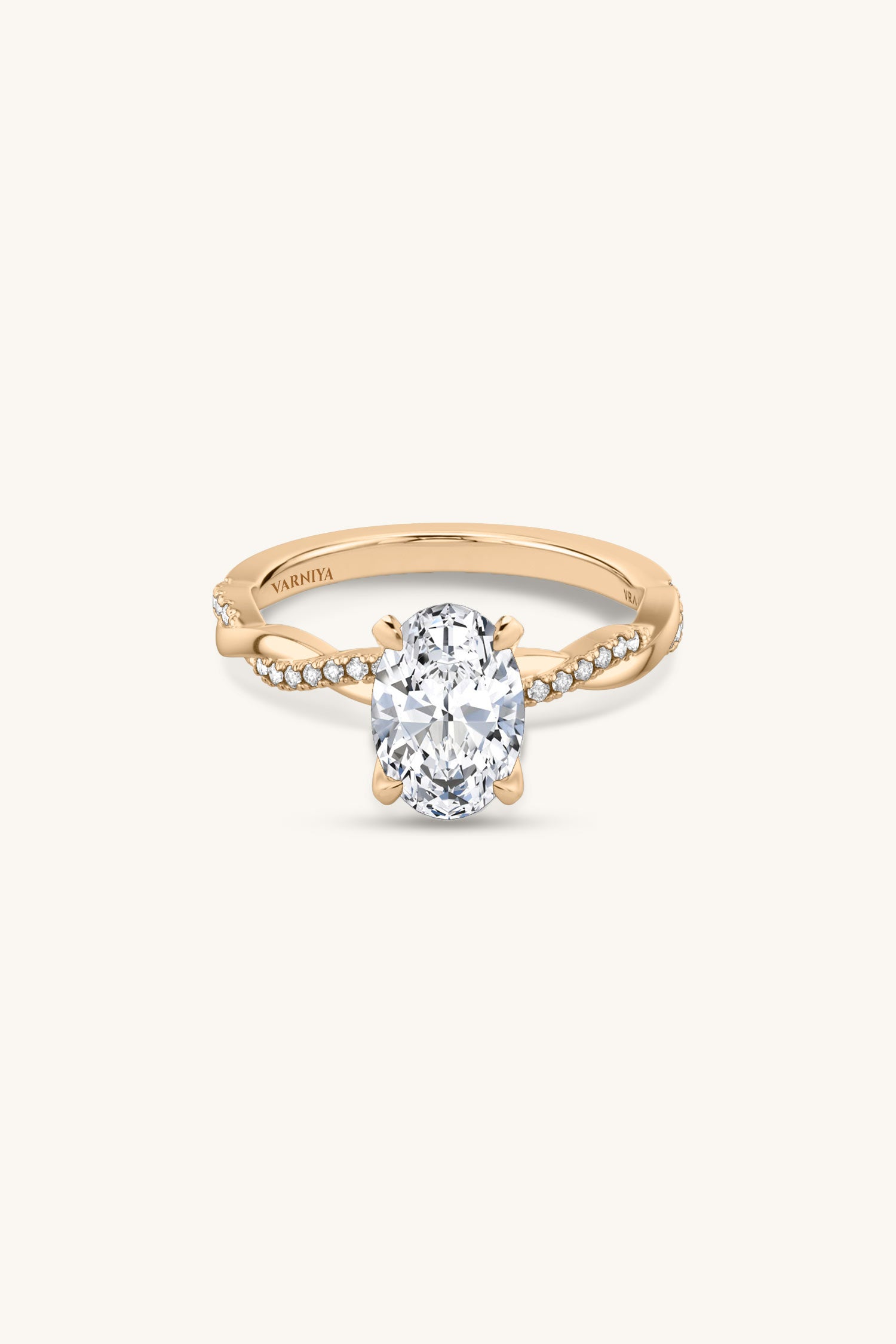 Helena Oval Solitaire Pavé Ring