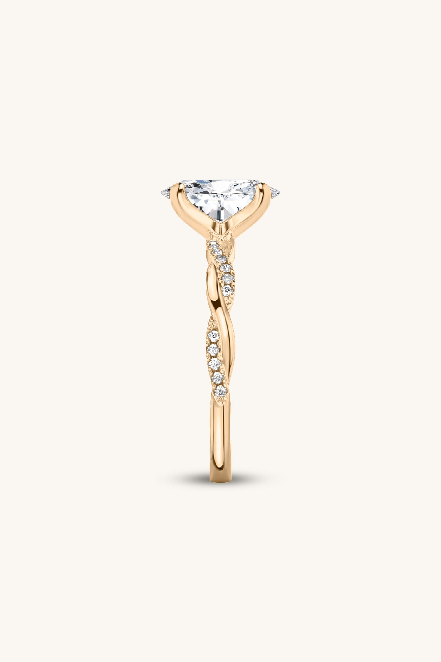 Helena Oval Solitaire Pavé Ring