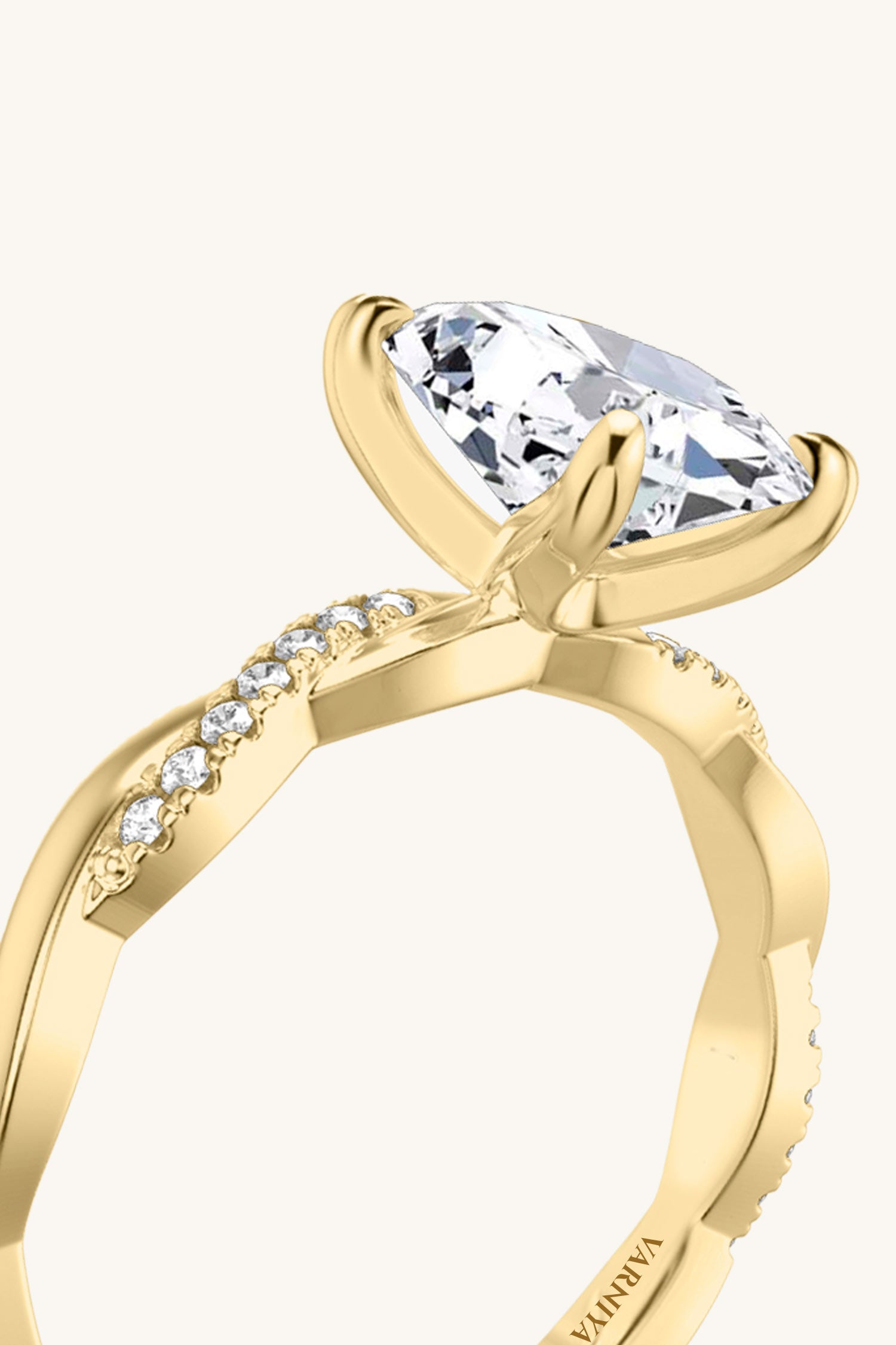 Helena Oval Solitaire Pavé Ring