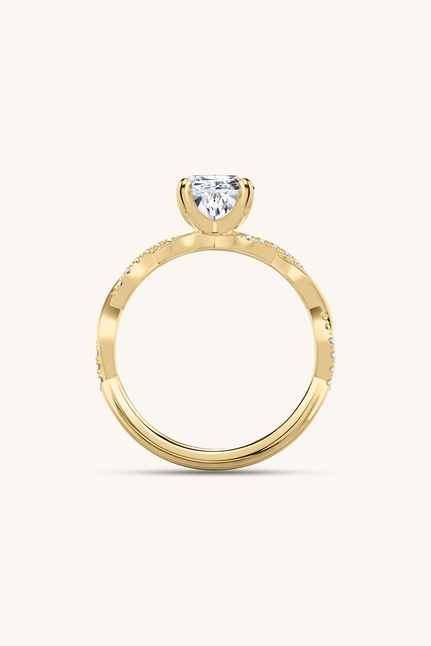 Helena Oval Solitaire Pavé Ring