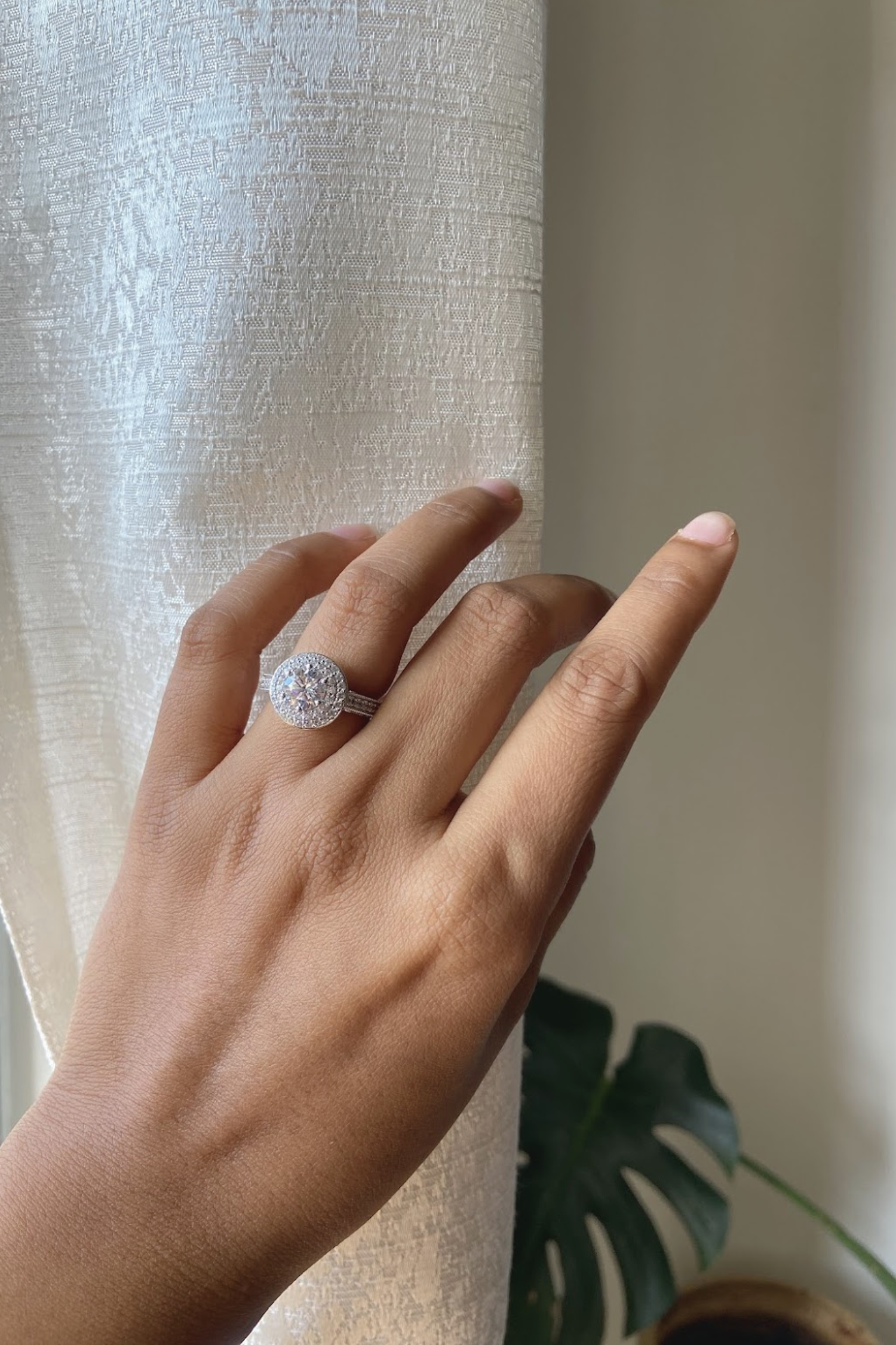 Celestina Double Studded Halo Pave Ring