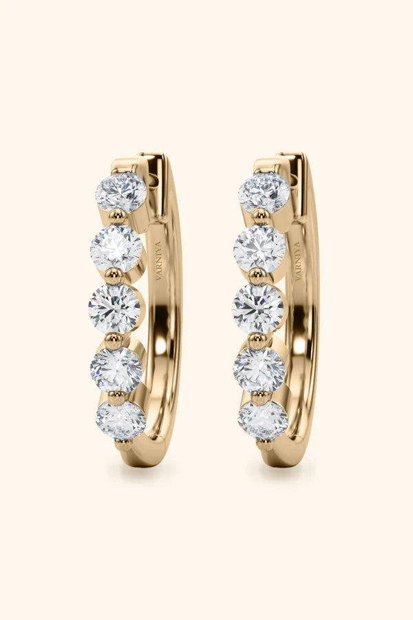 0.17 Ct Five Diamond Hoola Earring