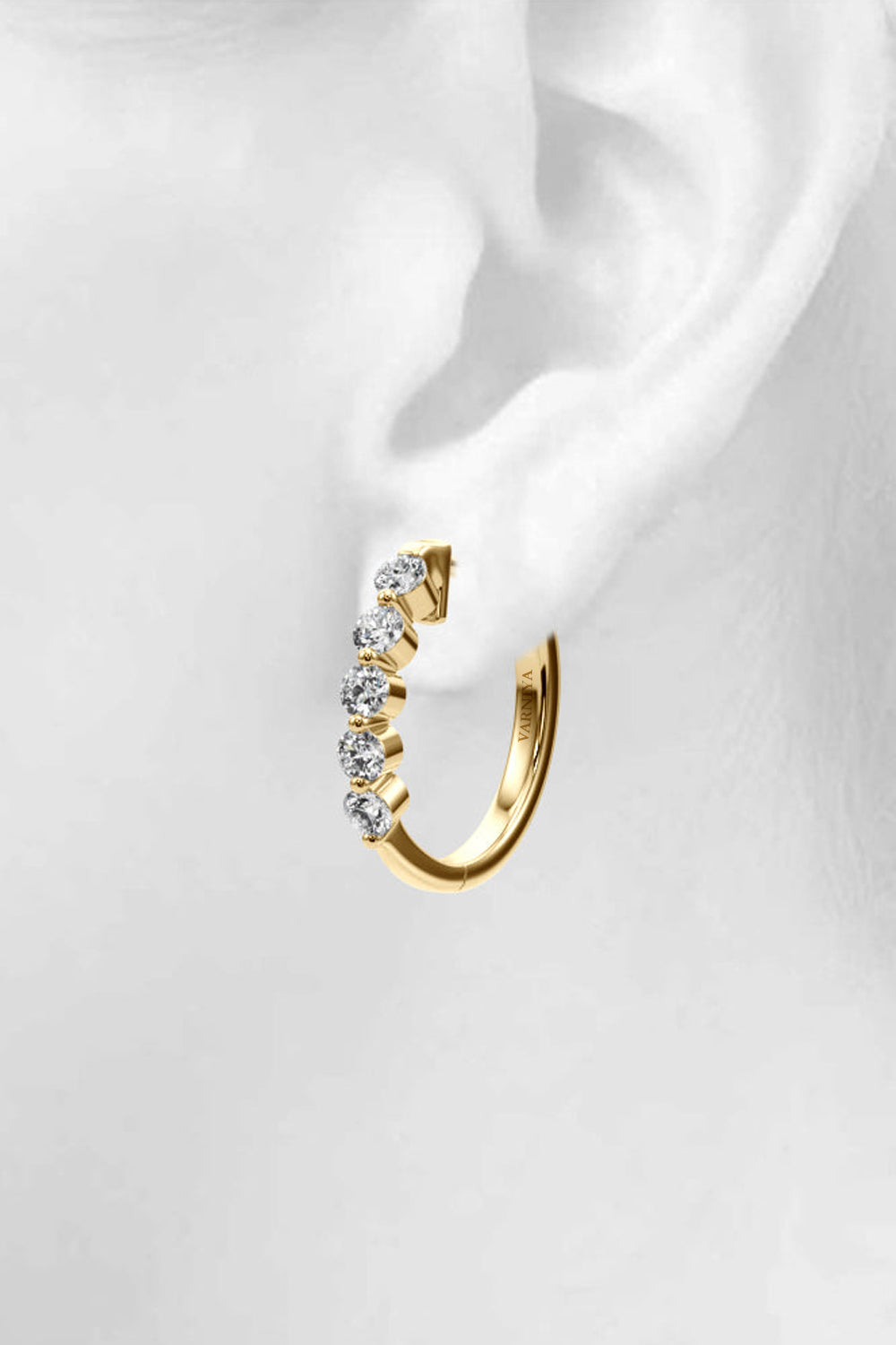 Five Diamond Hoola Earring