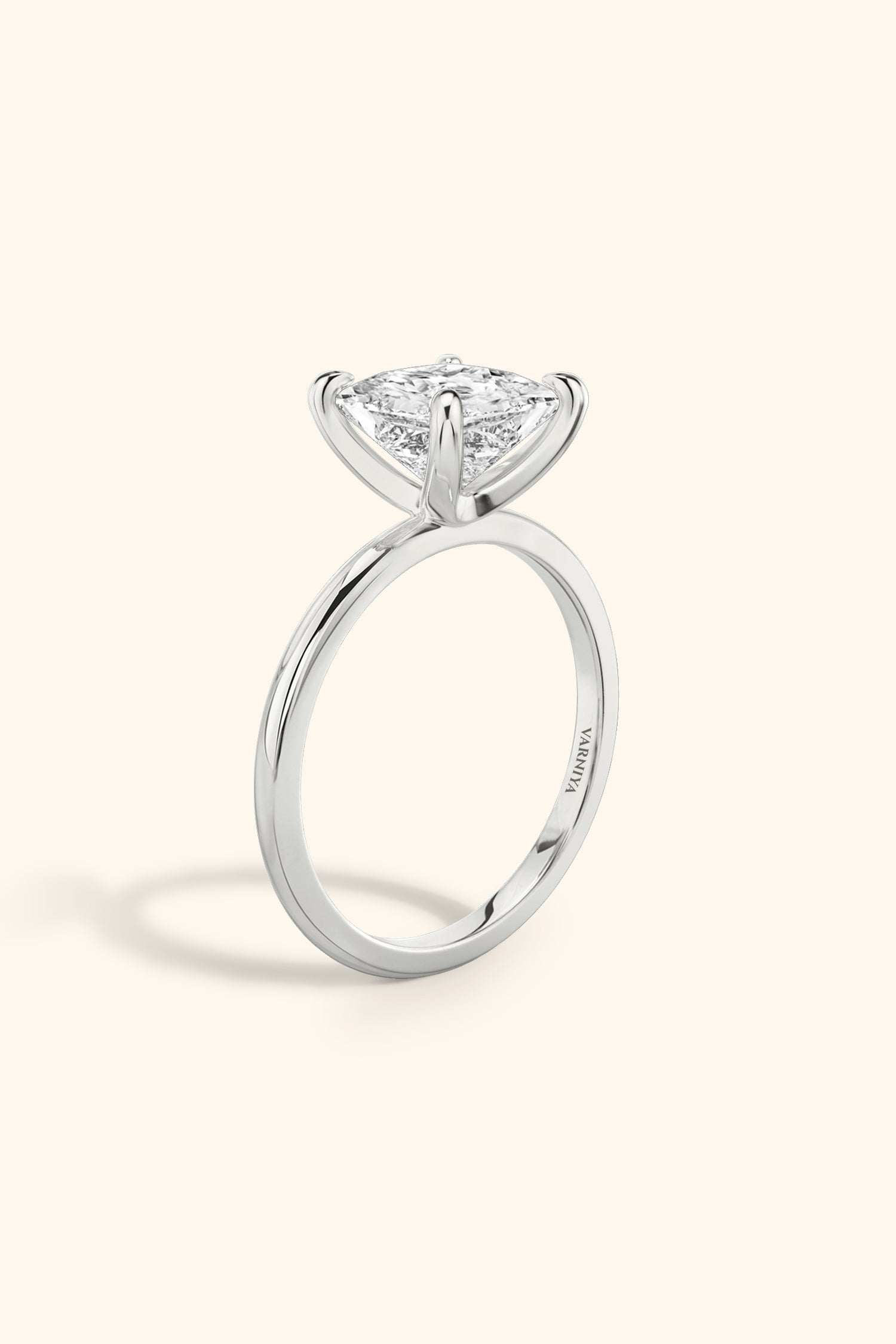 4 Prong Classic Grace Princess Solitaire Ring
