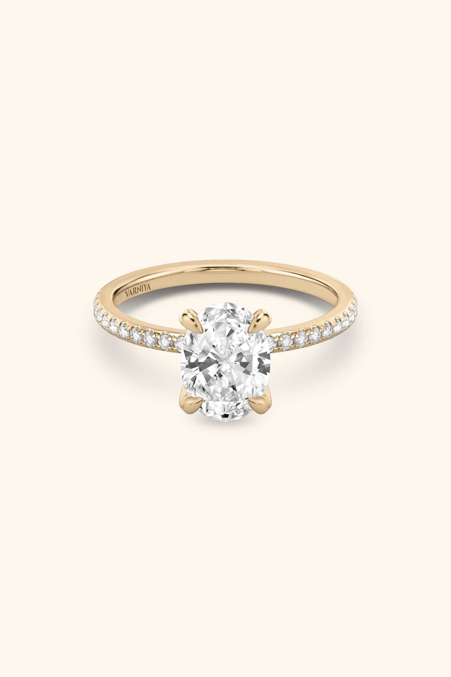 4 Prong Classic Grace Oval Solitaire Pavé Ring Value