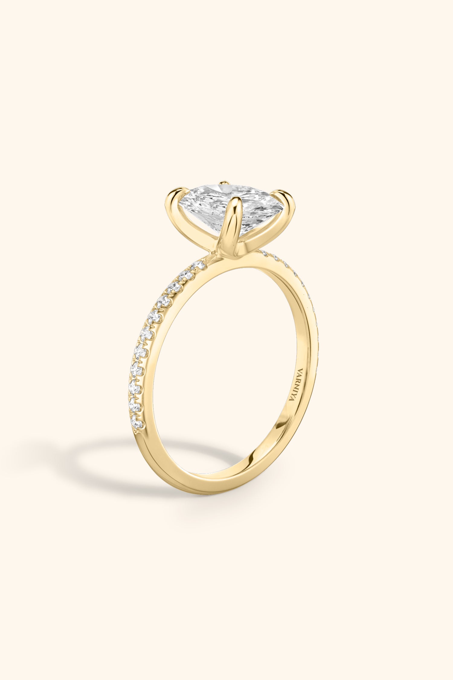 4 Prong Classic Grace Oval Solitaire Pavé Ring Value