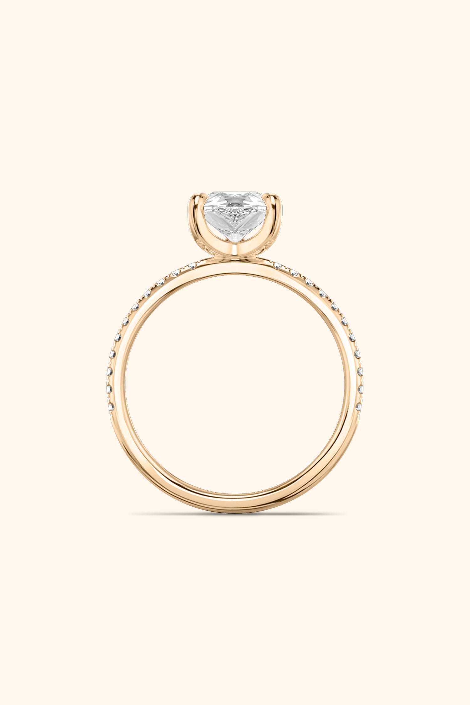 4 Prong Classic Grace Pear Solitaire Pavé Ring Value