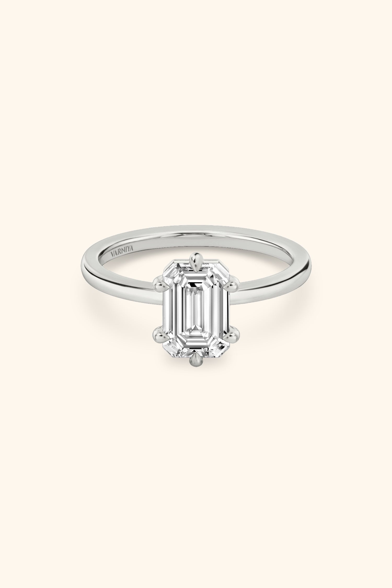6 Prong Classic Grace with Emerald Solitaire Ring