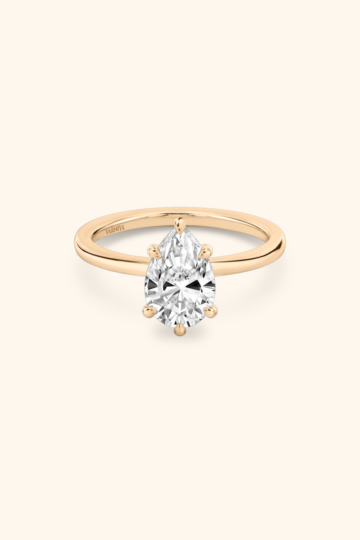 6 Prong Classic Grace Pear Solitaire Ring
