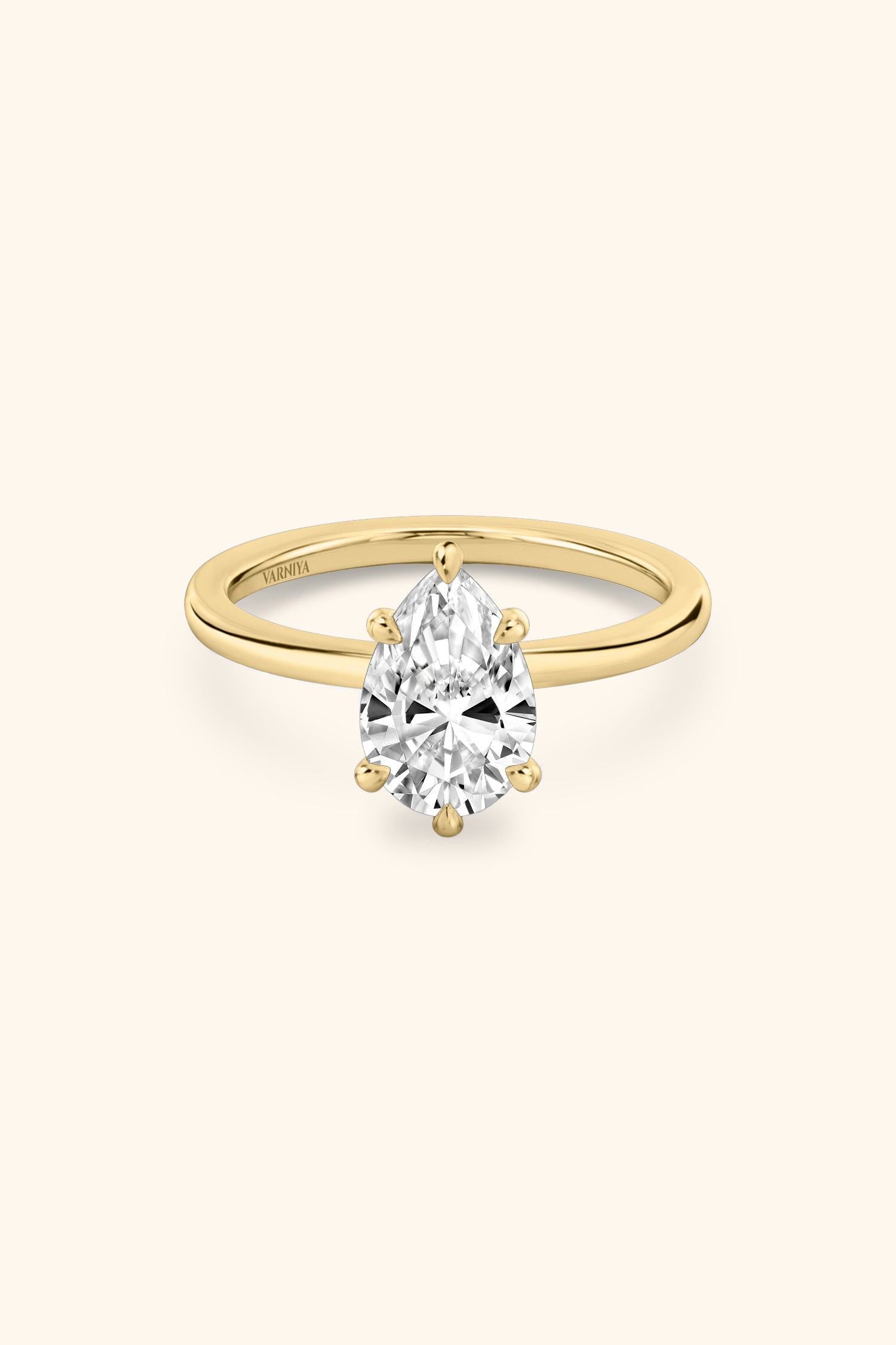 6 Prong Classic Grace Pear Solitaire Ring