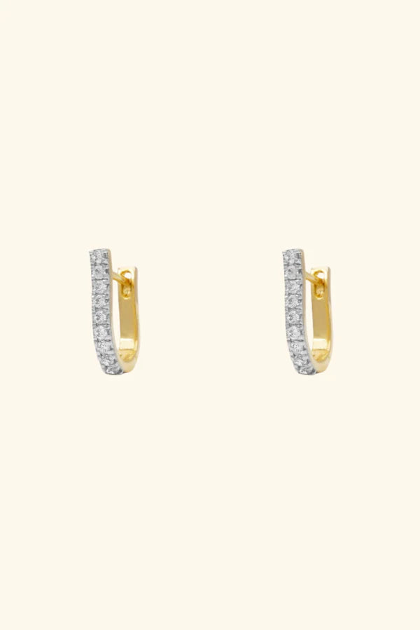 0.35Ct Half Trail Huggie Hoops Earrings