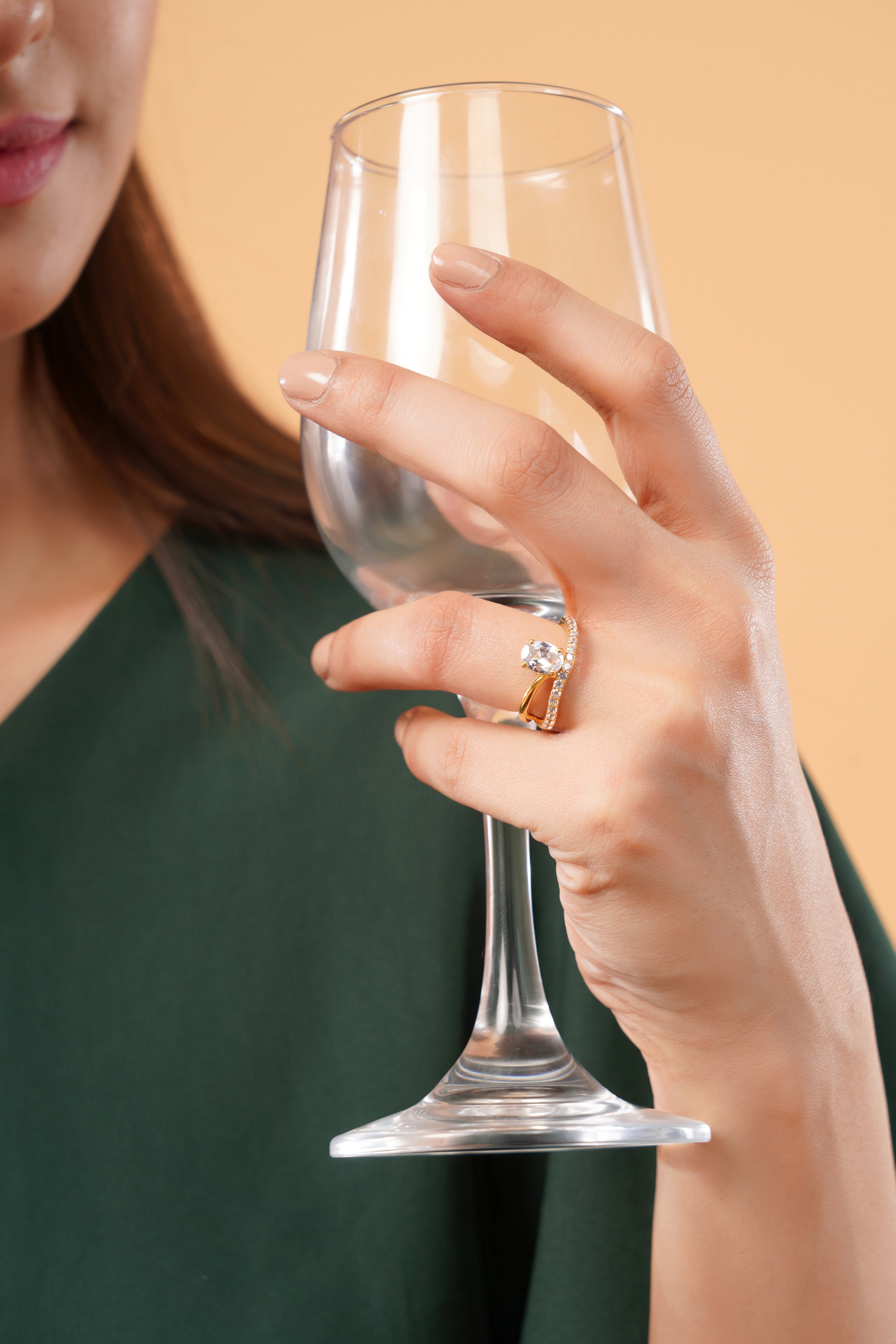 Maravilla Oval Wave Engagement Ring