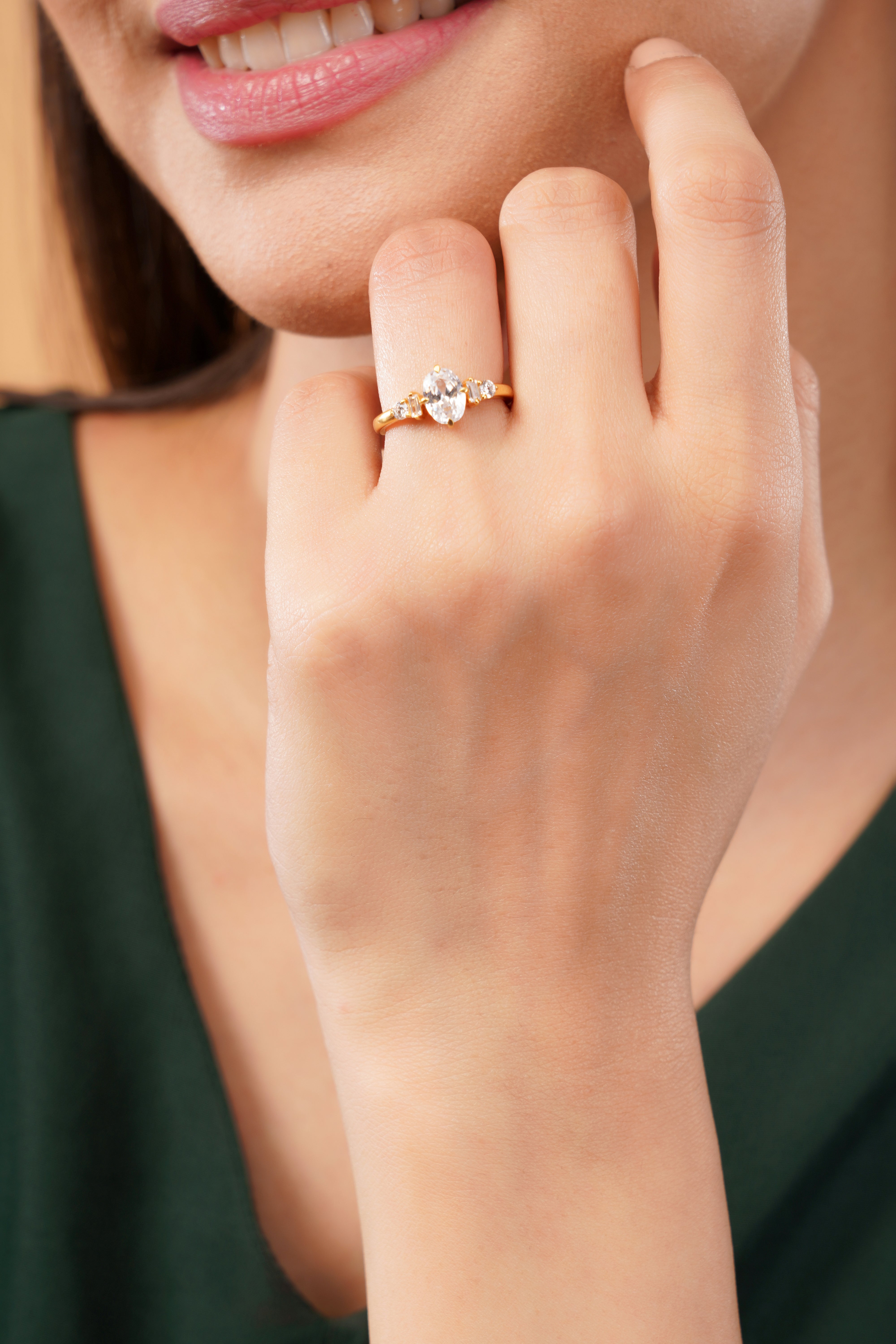 Luciana Three Stone Engagement Ring