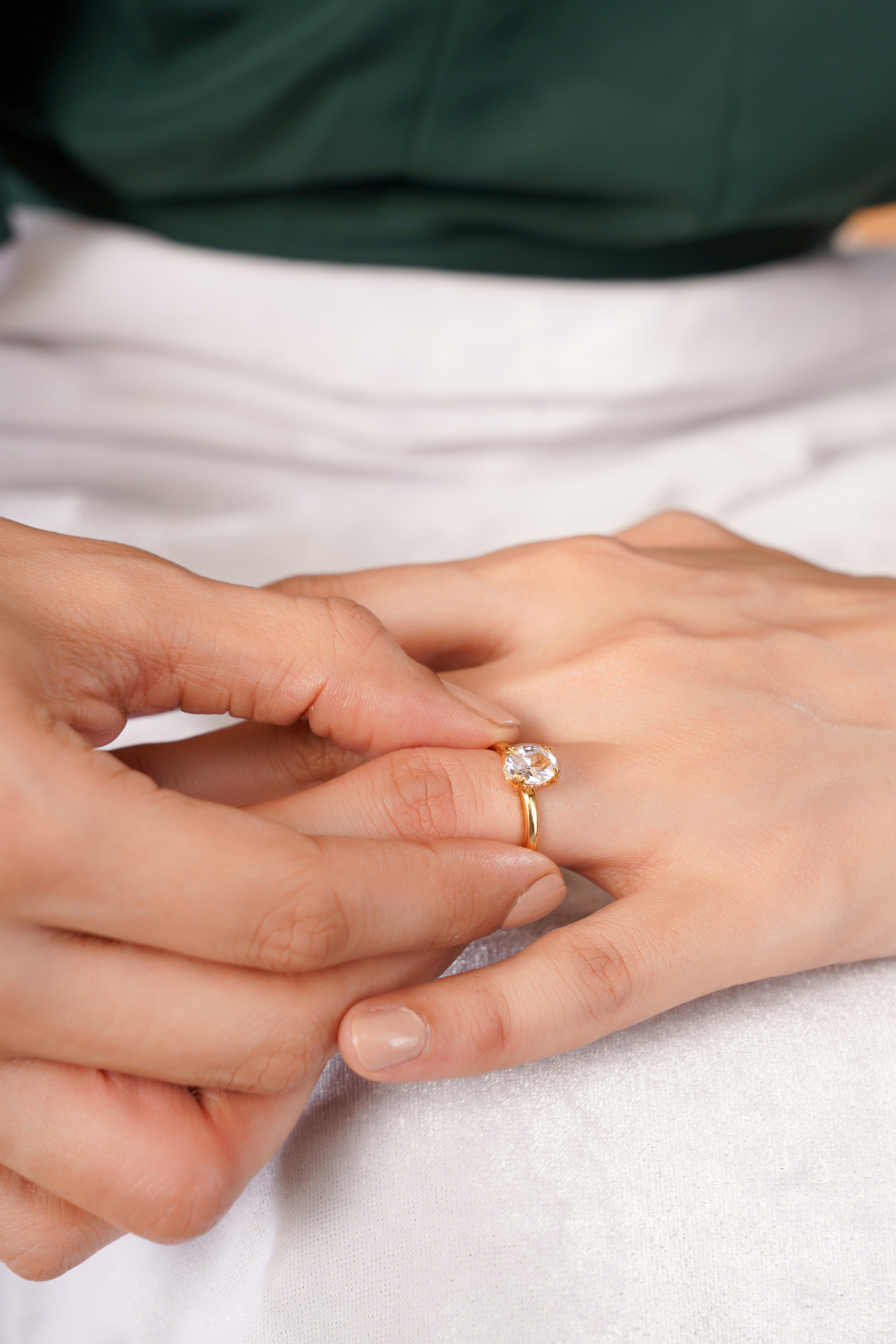 Fiara Double Prong Oval Solitaire Engagement Ring