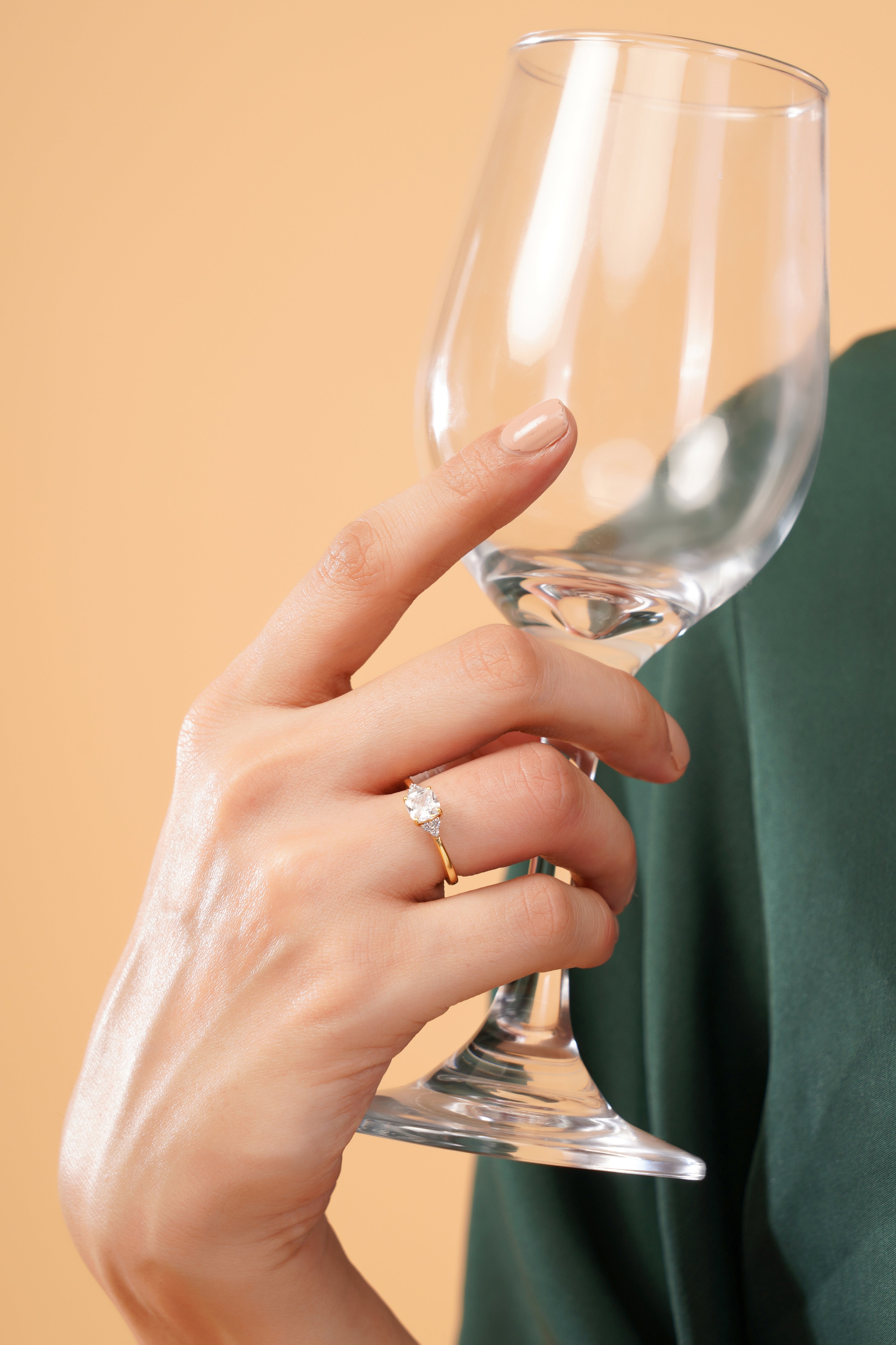 Celestial Cluster Cushion Engagement Ring