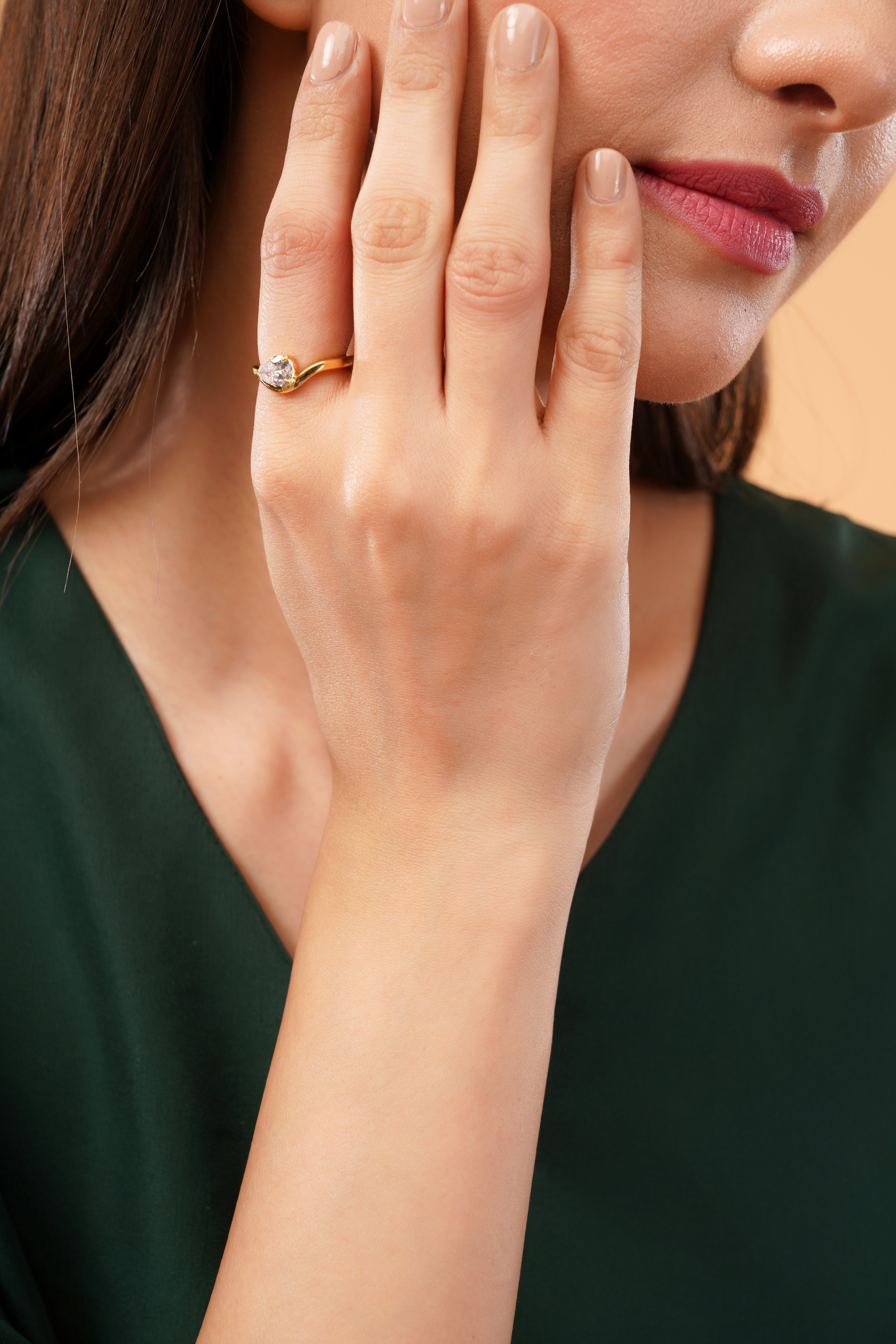 Sirena Pear Wave Engagement Ring