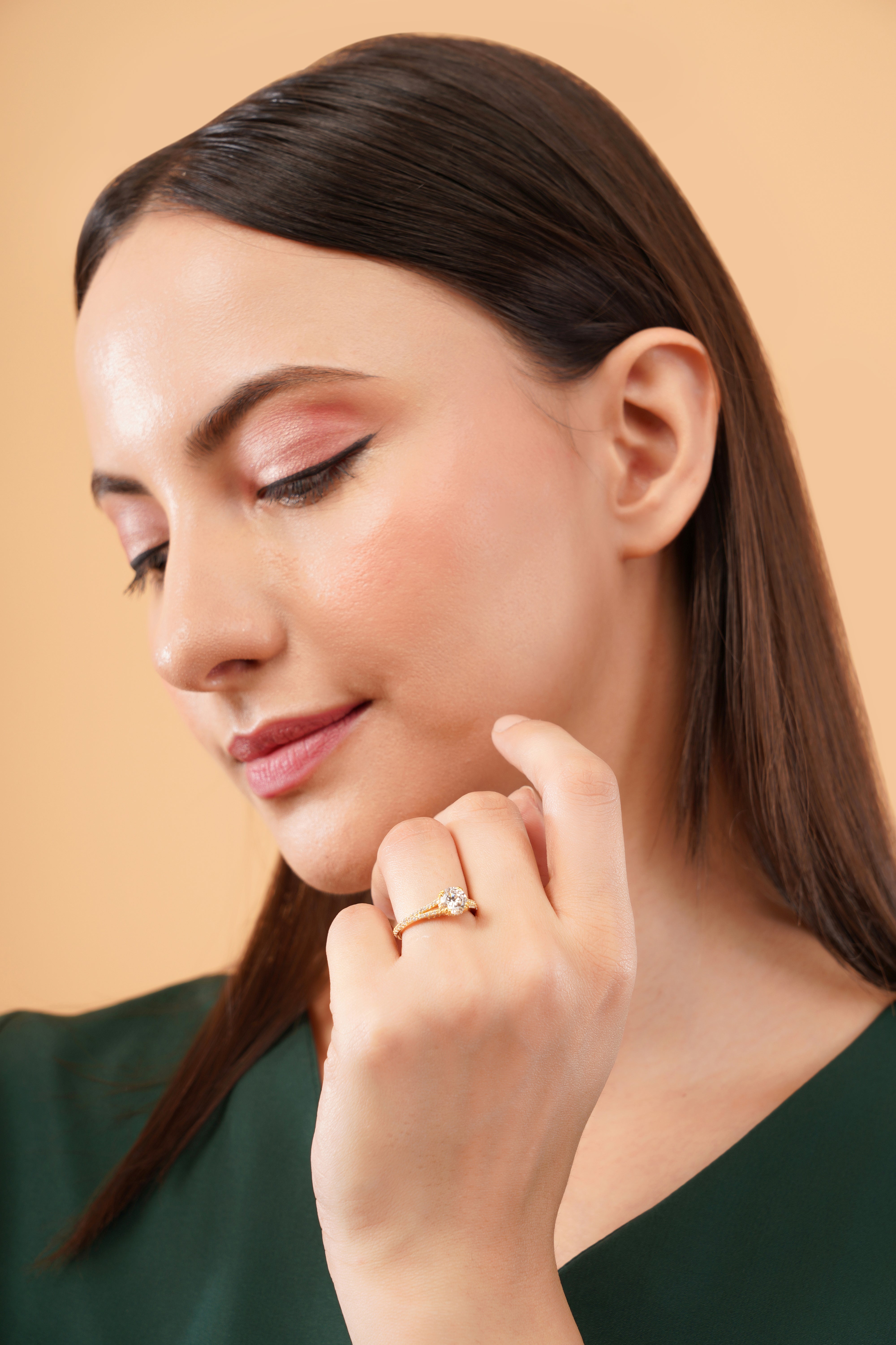 Valentina Split Pavé Engagement Ring