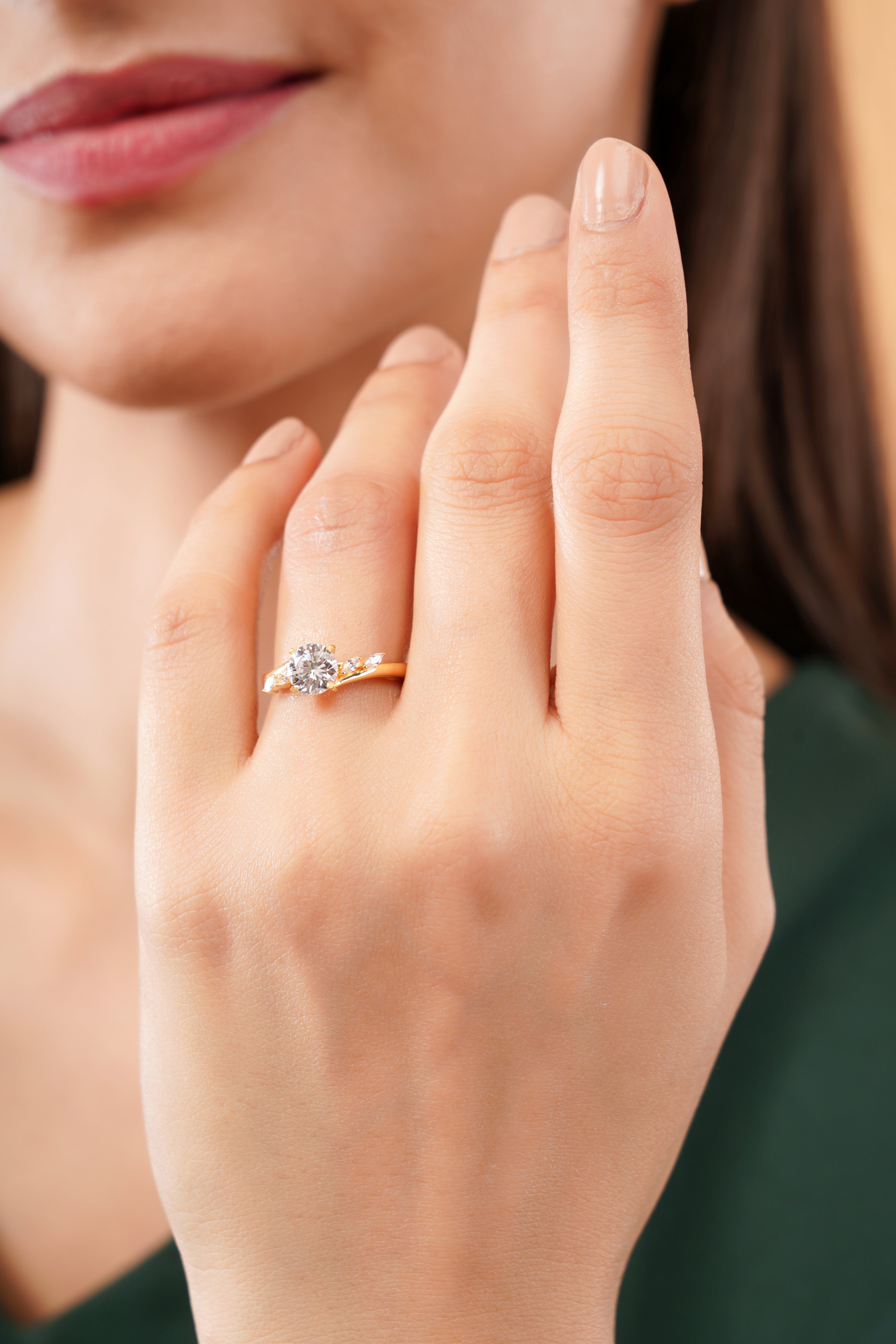 Valentina Wave Accent Engagement Ring